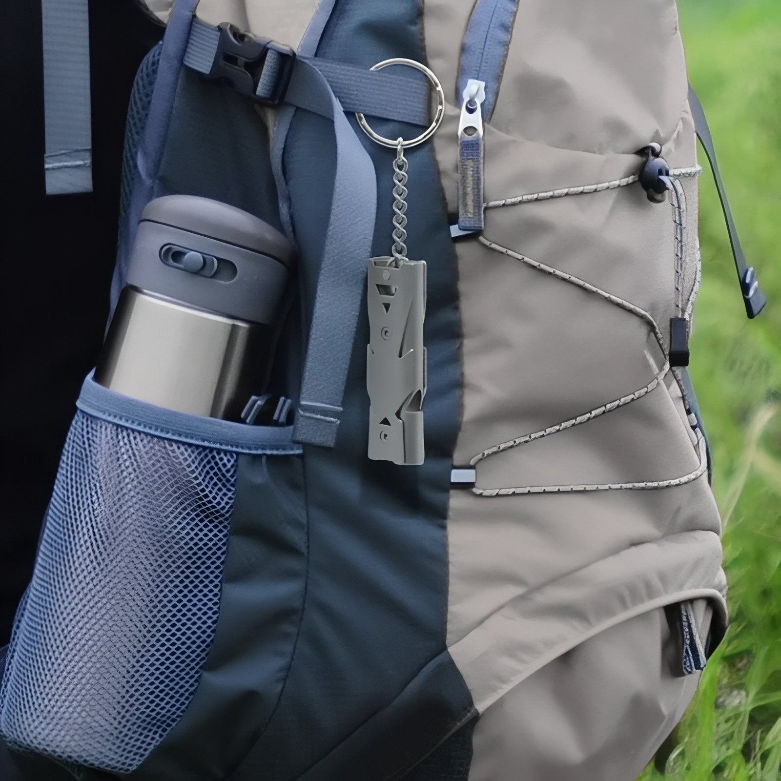 Sifflet De Survie Puissant 180 db portée à la main - Gris - Noir Mat