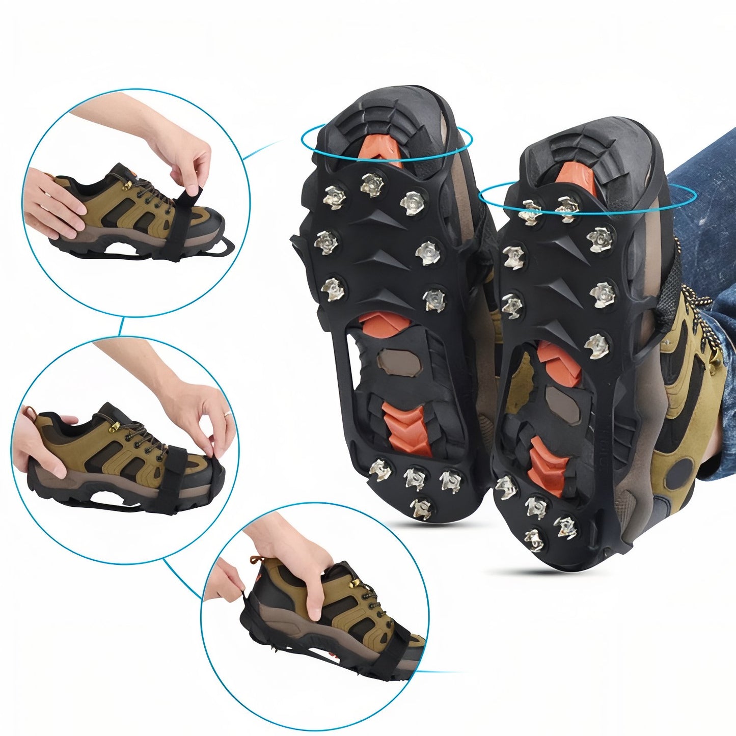 Crampons Anti-Glisse Randonnée 11 Dents gros plan sur les crampons - 31-36 - 36-39 - 39-46 - 46-48