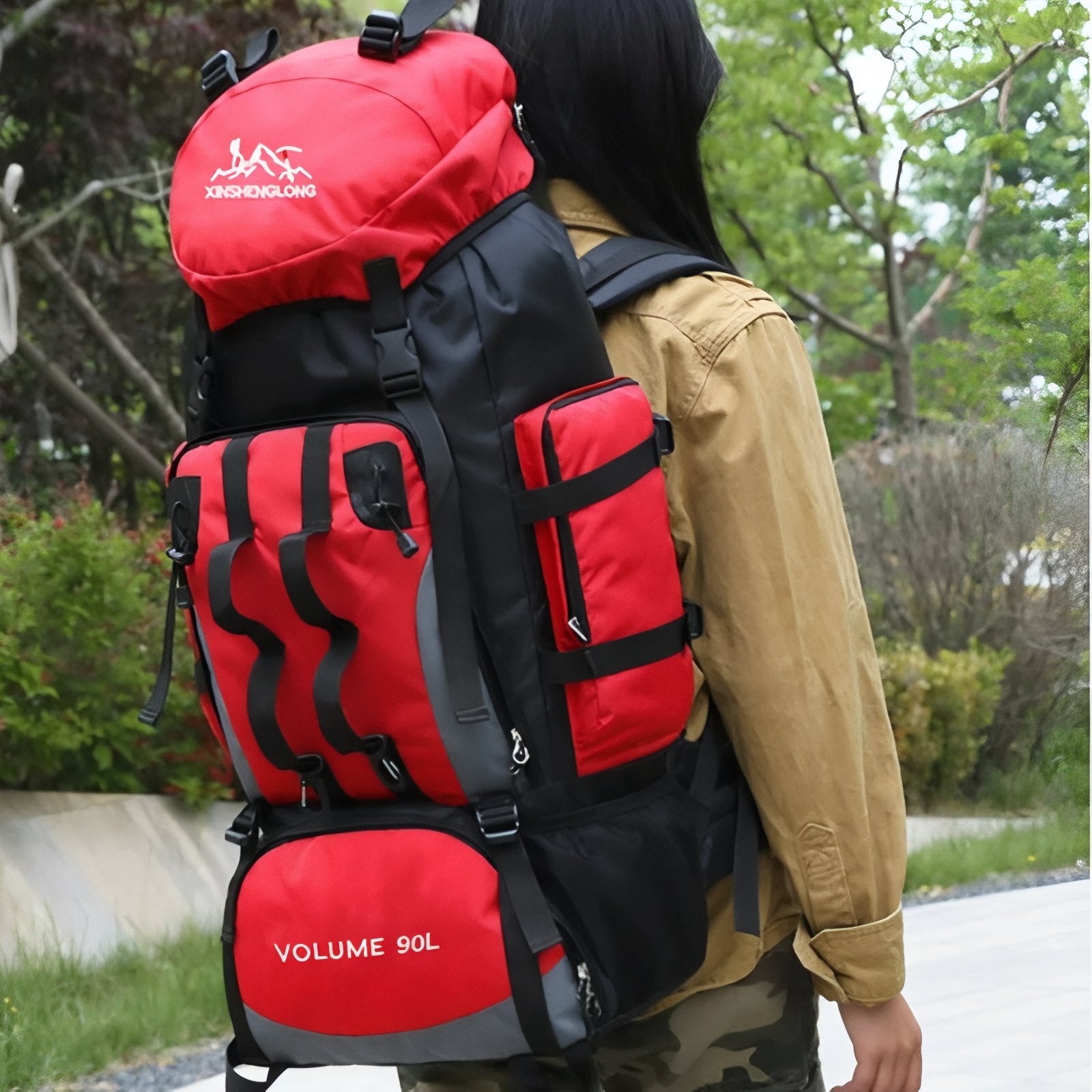 Sac à Dos Trekking portée sur le dos - Bleu Clair - Rouge - Vert - Bleu Marine - Noir