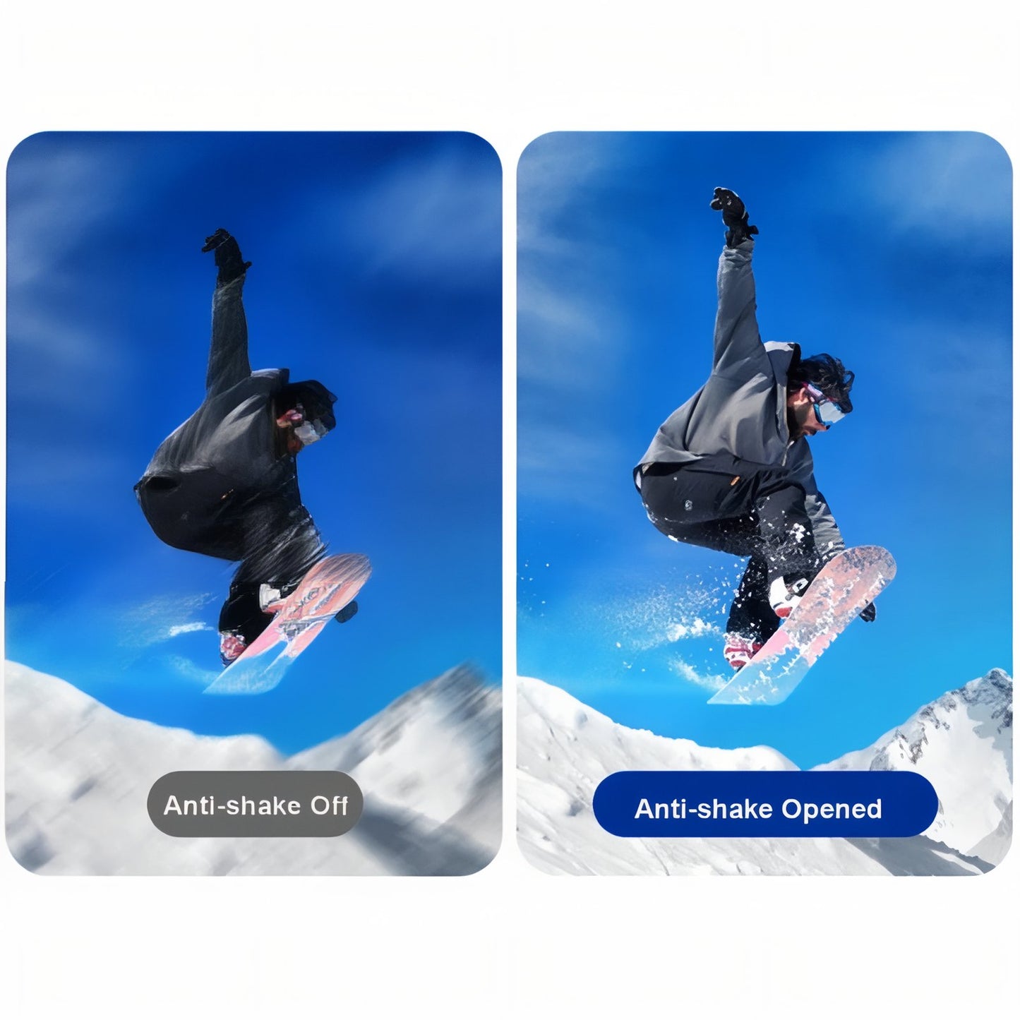 Mini Caméra Randonnée Tour De Tête 4K/30FPS action en snowboard - Noir