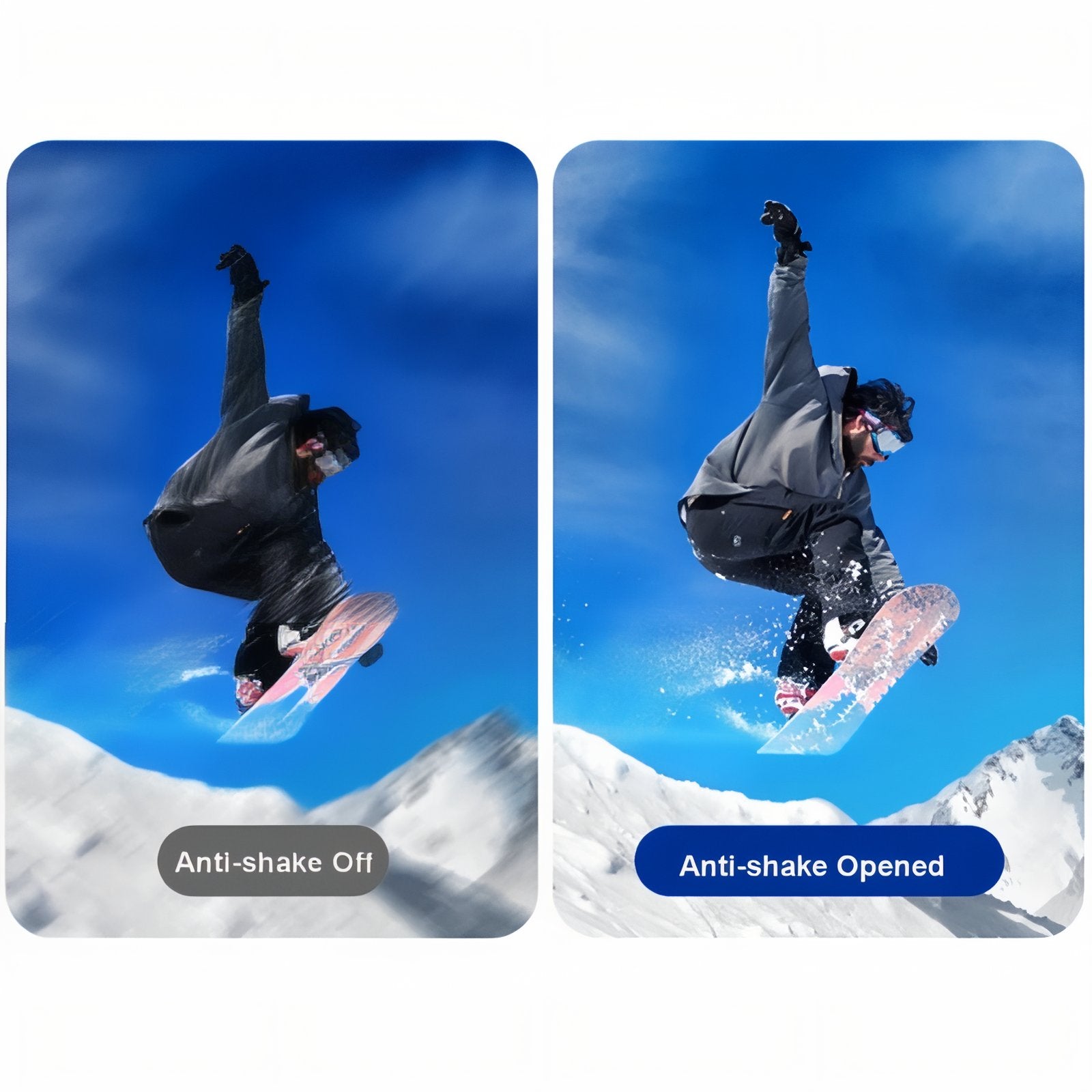 Mini Caméra Randonnée Tour De Tête 4K/30FPS action en snowboard - Noir