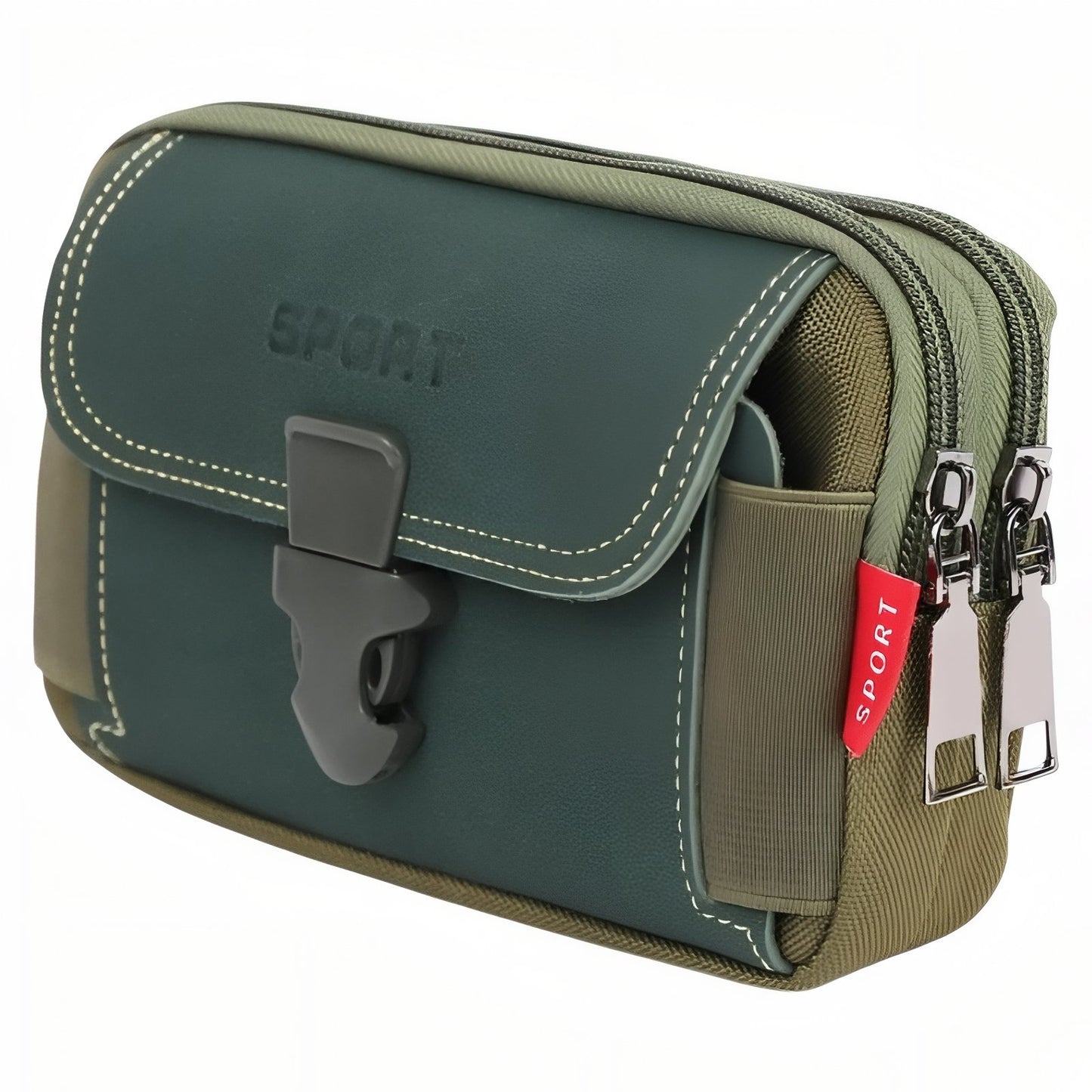Sacoche Ceinture Randonnée - Vert Olive - Horizontal