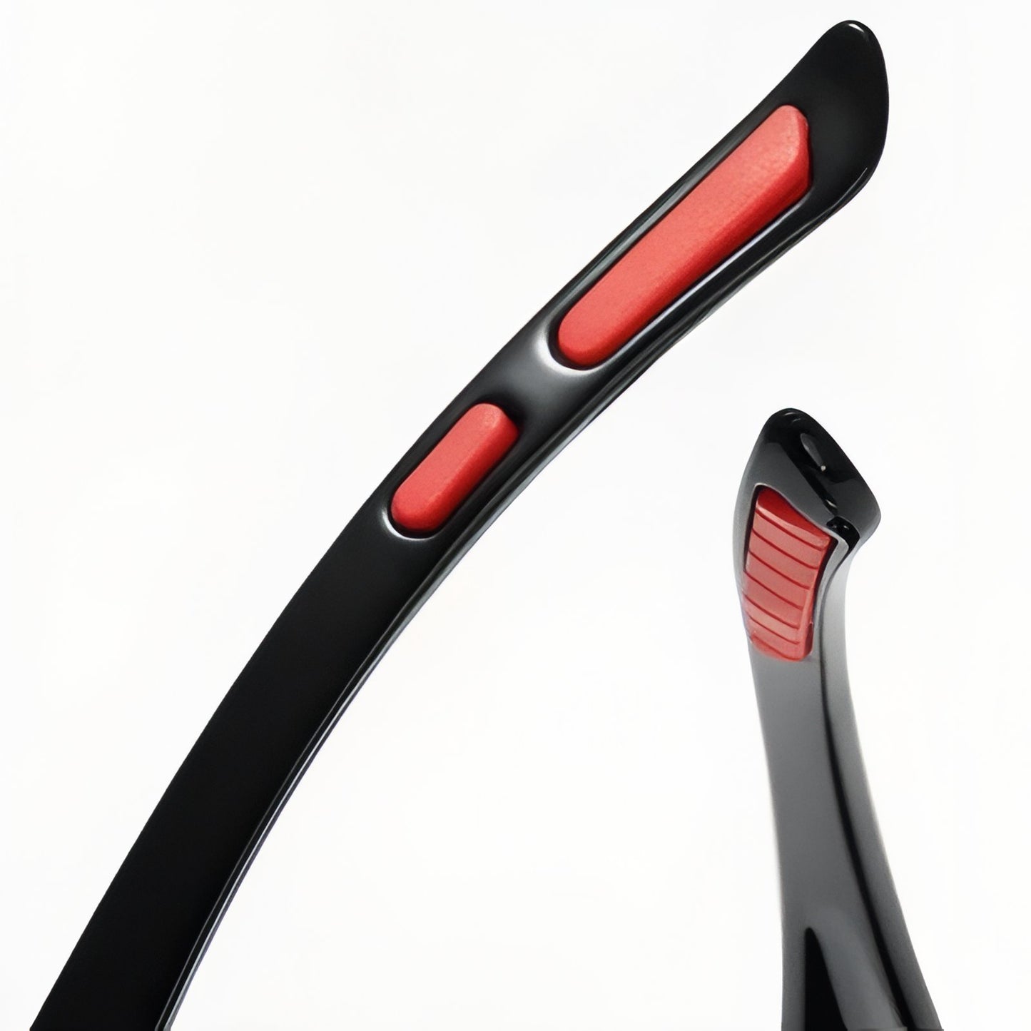 Lunette Randonnée Polarisée gros plan partie rouge - Noir et Argent - Jaune et Noir - Vert Foncé - Noir et Rouge - Vert Émeraude et Noir - Orange et Noir - Noir - Bleu Ciel et Noir
