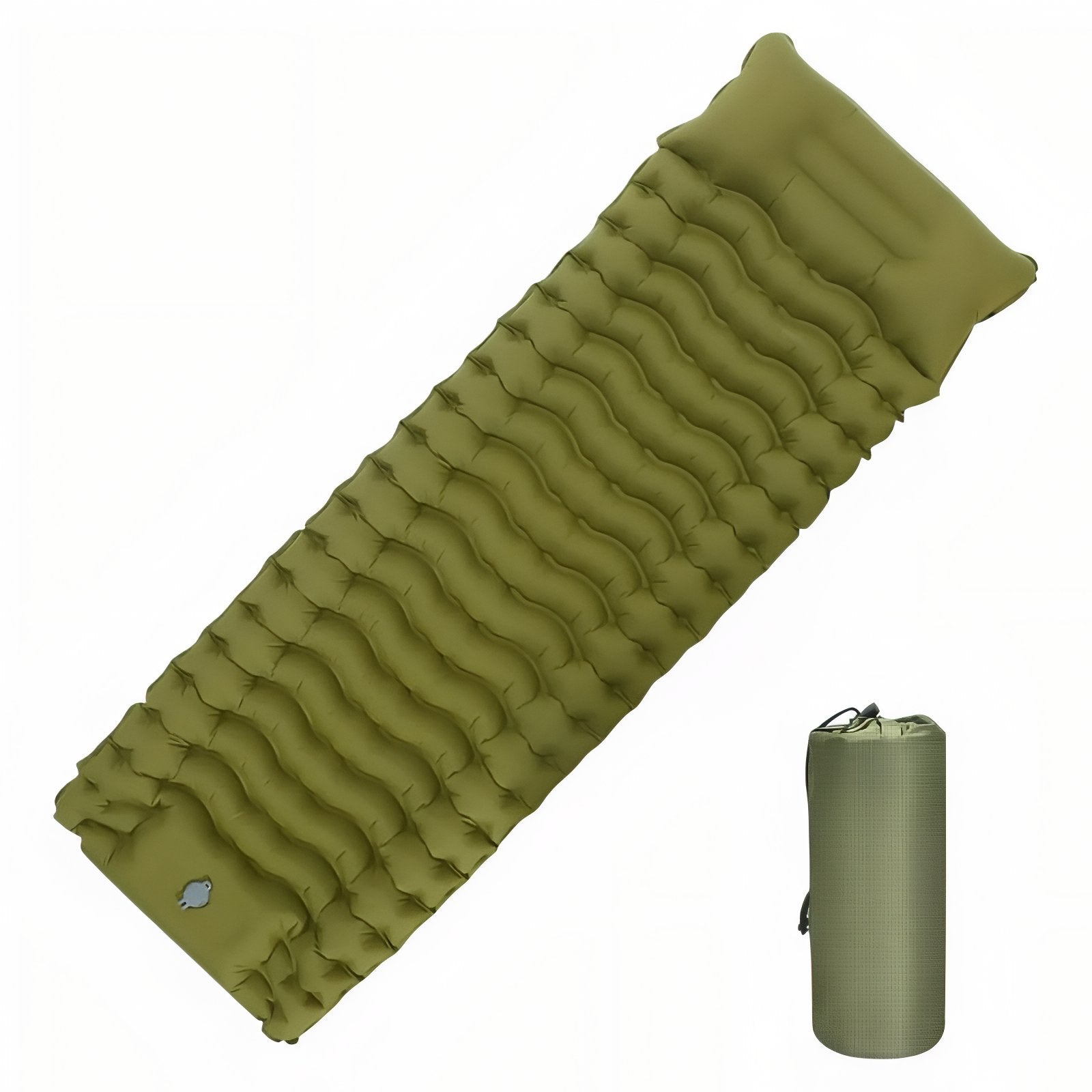 Matelas Gonflable Camping 65 cm De Large - Vert Olive