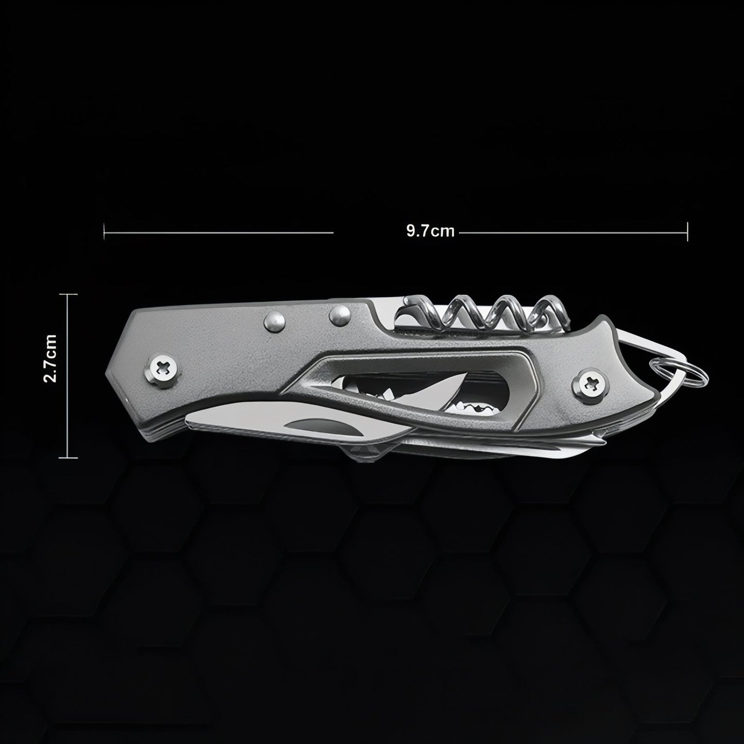 Couteau De Poche Multifonction guide des dimensions - Noir