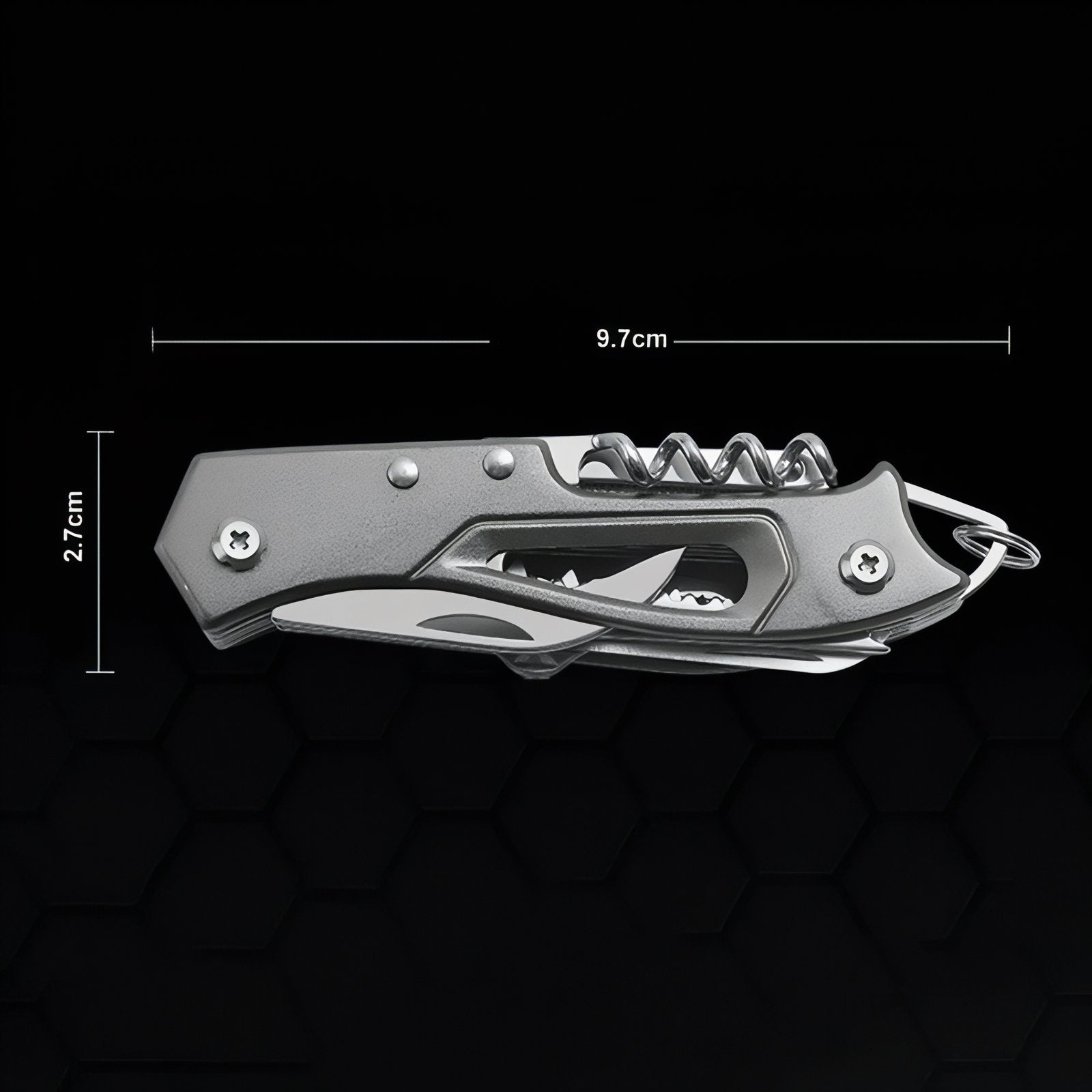 Couteau De Poche Multifonction guide des dimensions - Noir