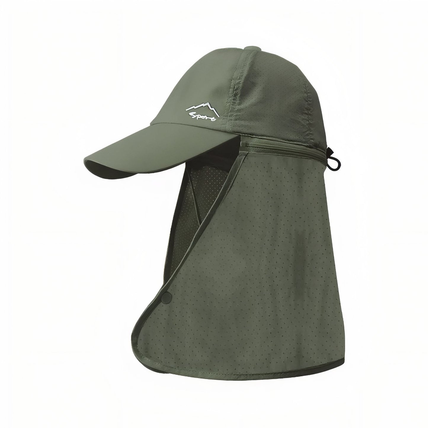 Chapeau Randonnée Avec Protège Nuque - Vert Olive - 56-60cm