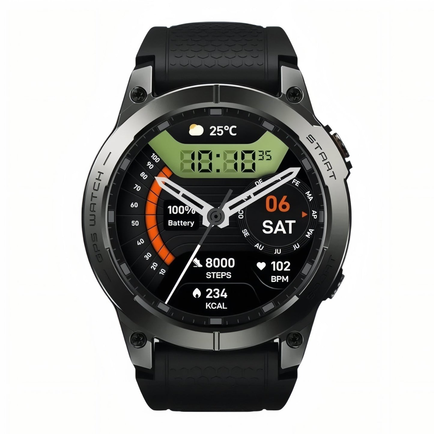 Montre Connectée GPS Randonnée - Noir et Vert