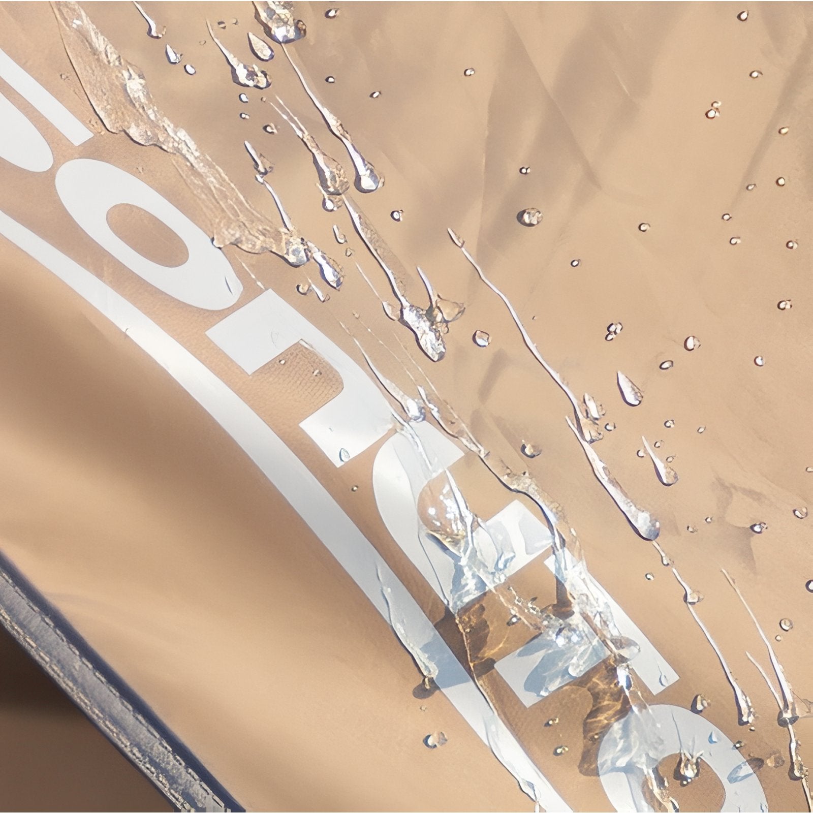 Tente Abris Soleil 4 Personnes gros plan matière imperméable - Noir Mat - Beige Clair