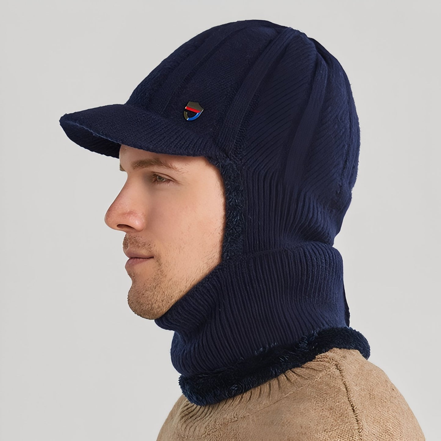 Cagoule 3 En 1 portée sur la tête - Gris Foncé - Beige - Bleu Marine - Noir - Gris Clair