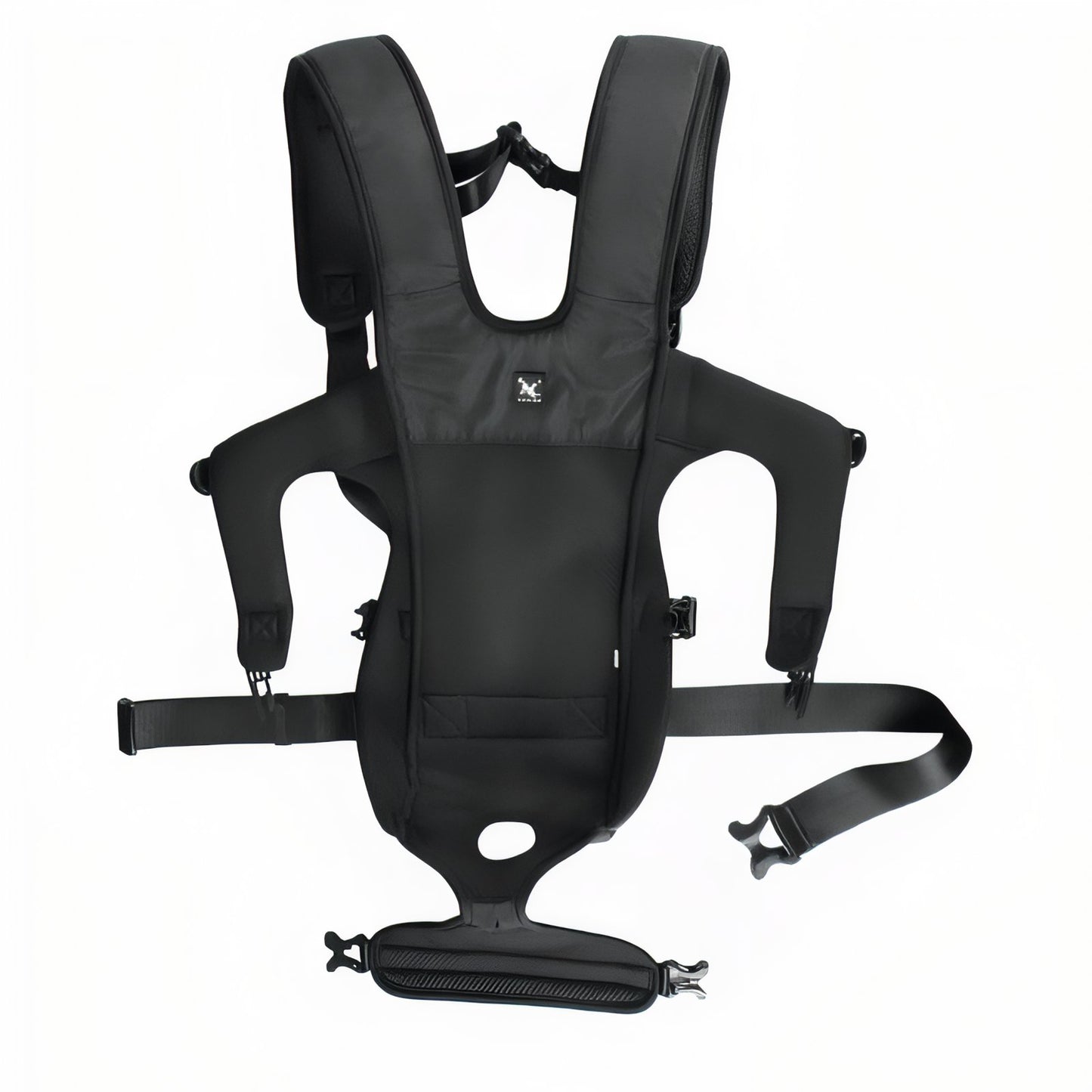 Porte Chien Ventral Randonnée vue de face - Noir Mat