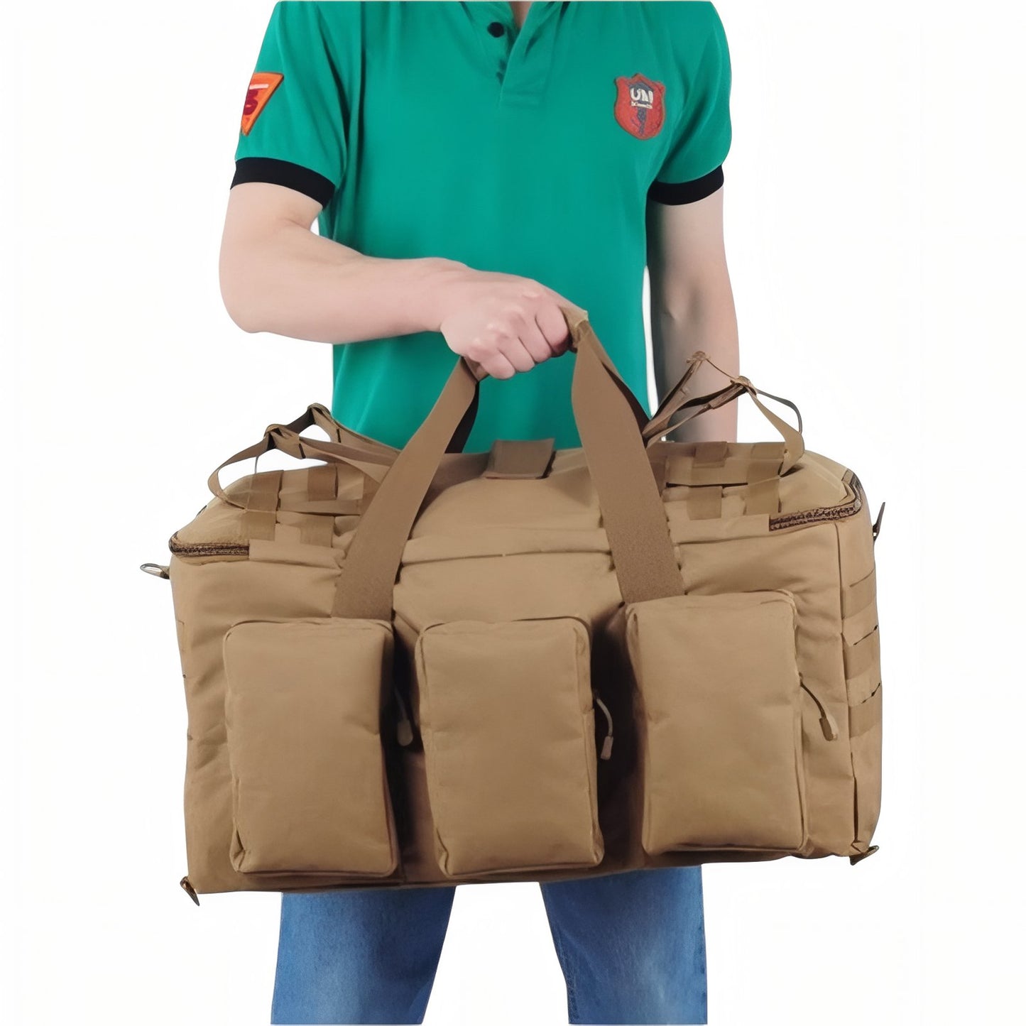 Sac De Transport Militaire 55L portée à la main - Camel - Vert Olive - Noir