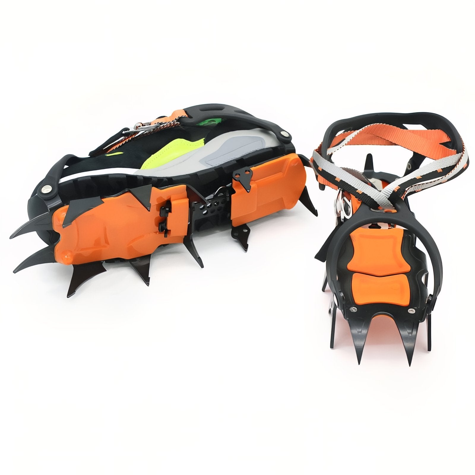 Crampons À Neige Randonnée gros plan sur crampons - Orange