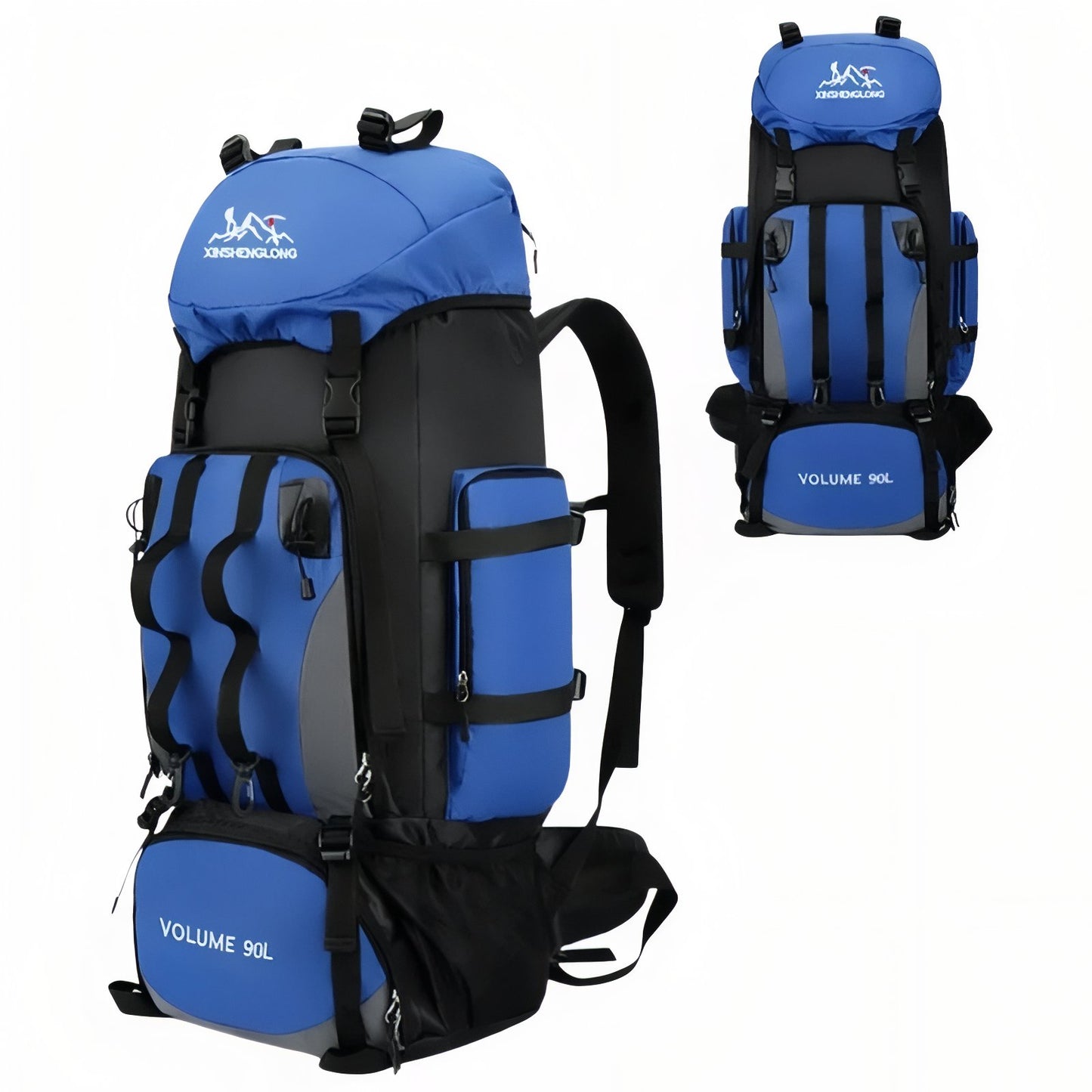 Sac à Dos Trekking - Bleu Clair - Sans Housse Imperméable