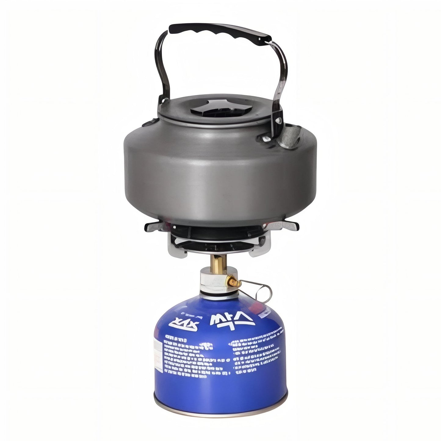 Réchaud Anti-Vent vue de face - Bleu et Argent