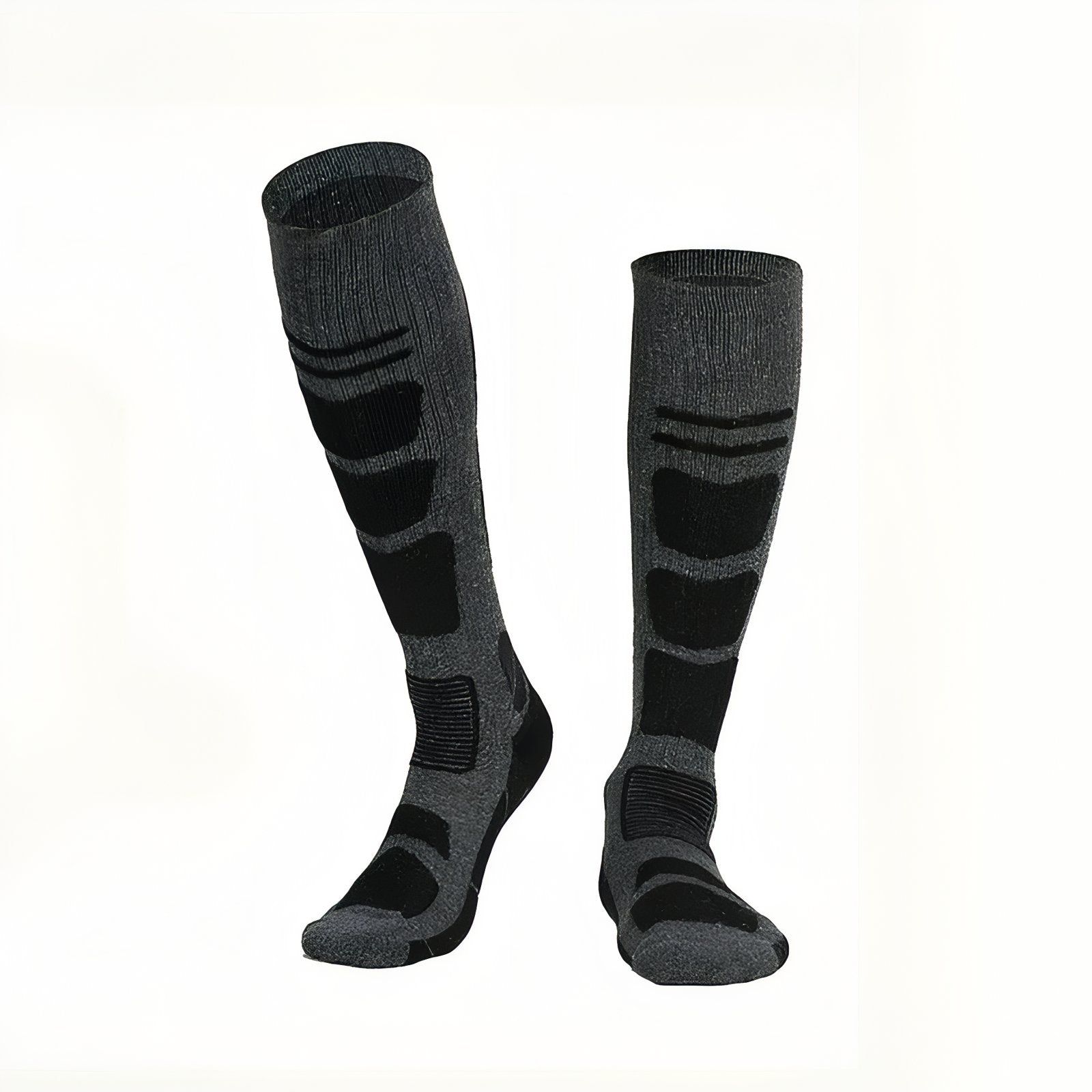 Chaussettes Randonnée Mérinos - Gris Foncé et Noir - Taille Unique