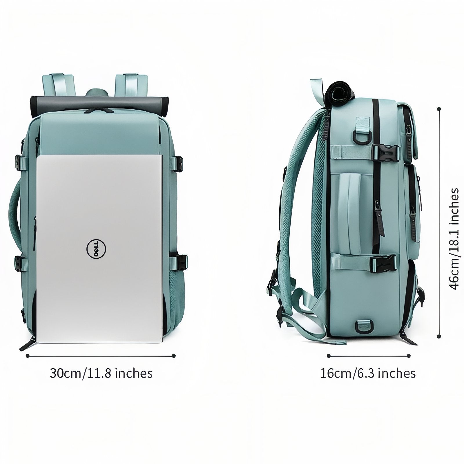 Sac De Voyage Multi Rangements Pratique guide des dimensions - Rose - Turquoise - Gris - Gris Foncé - Vert Armée - Vert Pastel - Bleu Canard - Noir - Lavande