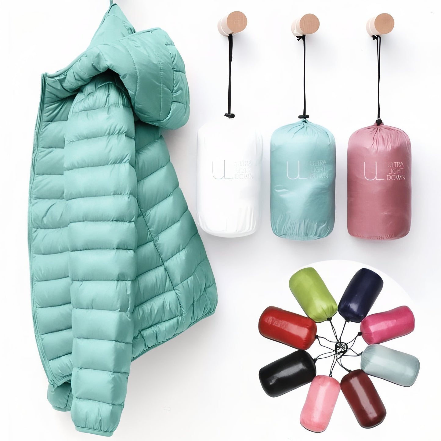 Doudoune Randonnée Compressible Femme vêtements suspendus - Rose Poudré - Bleu Marine - Bleu Marine (sans capuche) - Orange - Beige - Beige (sans capuche) - Vert Menthe - Vert Menthe (sans capuche) - Rose - Bleu - Violet - Violet (sans capuche) - Rouge - Rouge (sans capuche) - Noir - Noir (sans capuche) - Bordeaux - Bordeaux (sans capuche)