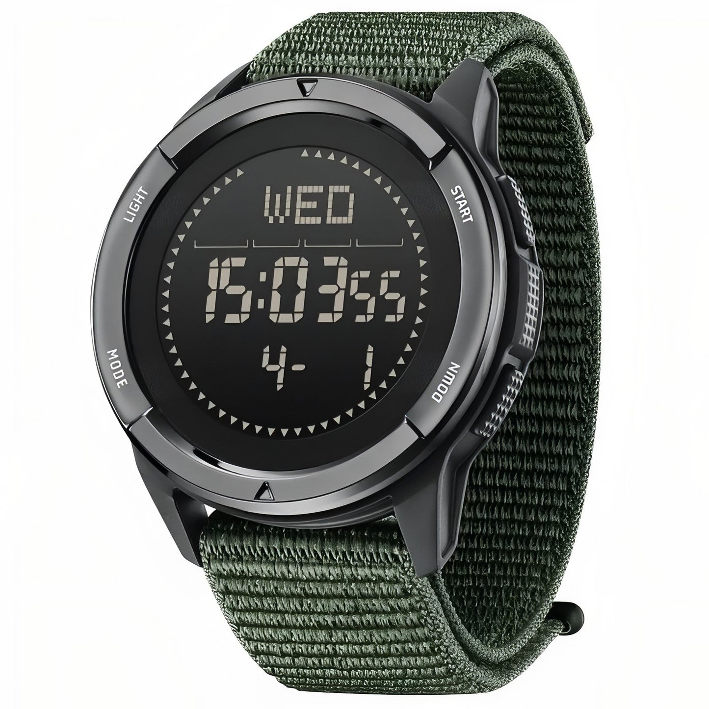 Montre Digitale Randonnée en Carbone - Vert Olive
