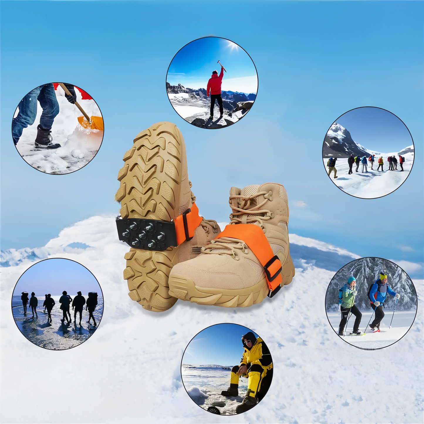 Mini Crampons Randonnée 7 Dents mise en situation extérieure - S - M