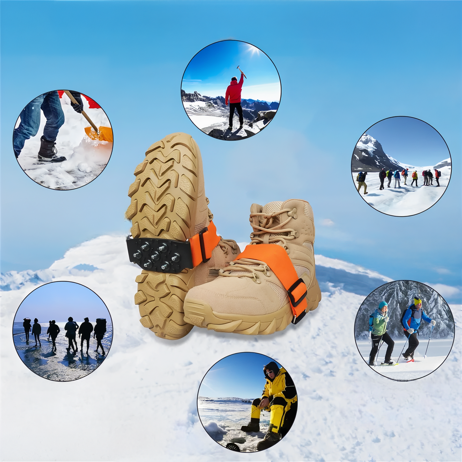 Mini Crampons Randonnée 7 Dents mise en situation extérieure - S - M