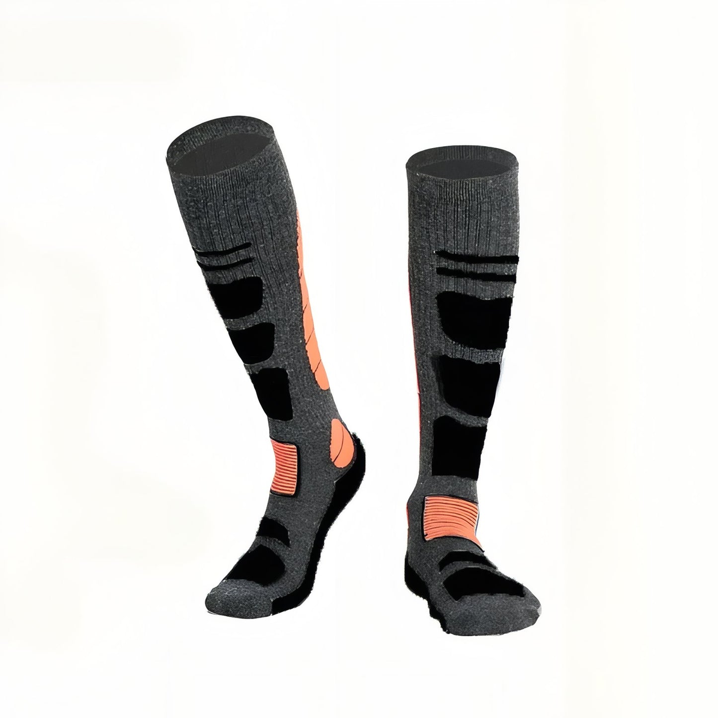 Chaussettes Randonnée Mérinos - Noir et Orange - Taille Unique