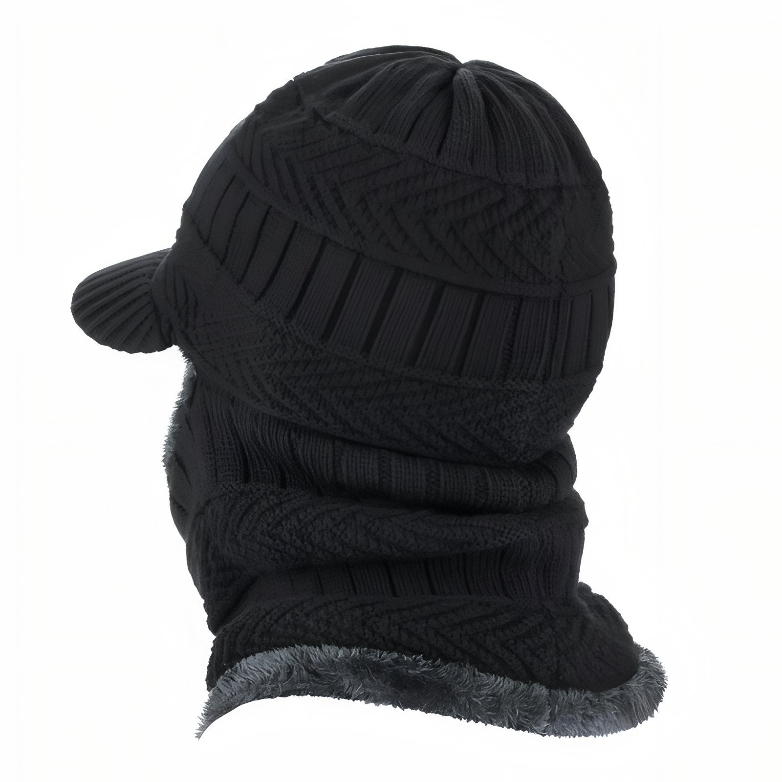 Cagoule Chaude Homme vue arrière - Noir