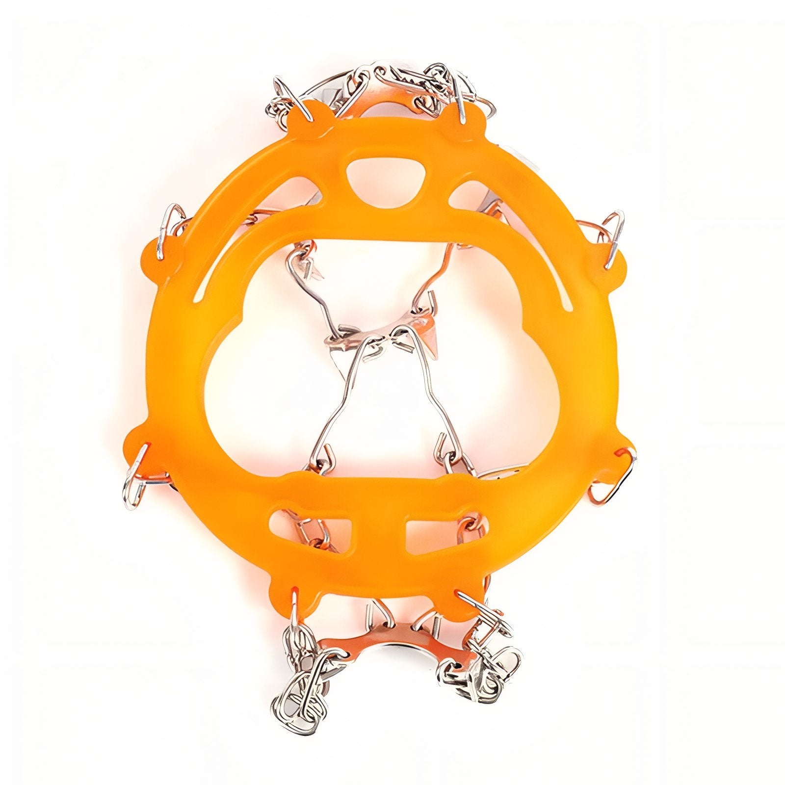 Crampons Pour Randonnée Hiver 10 Dents vue de dessus - Orange