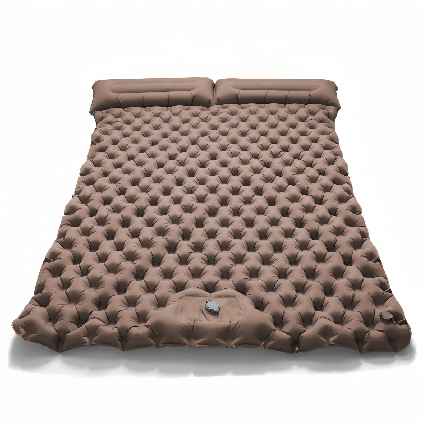 Matelas Gonflable Randonnée 2 Personnes Avec Coussin - Marron Clair