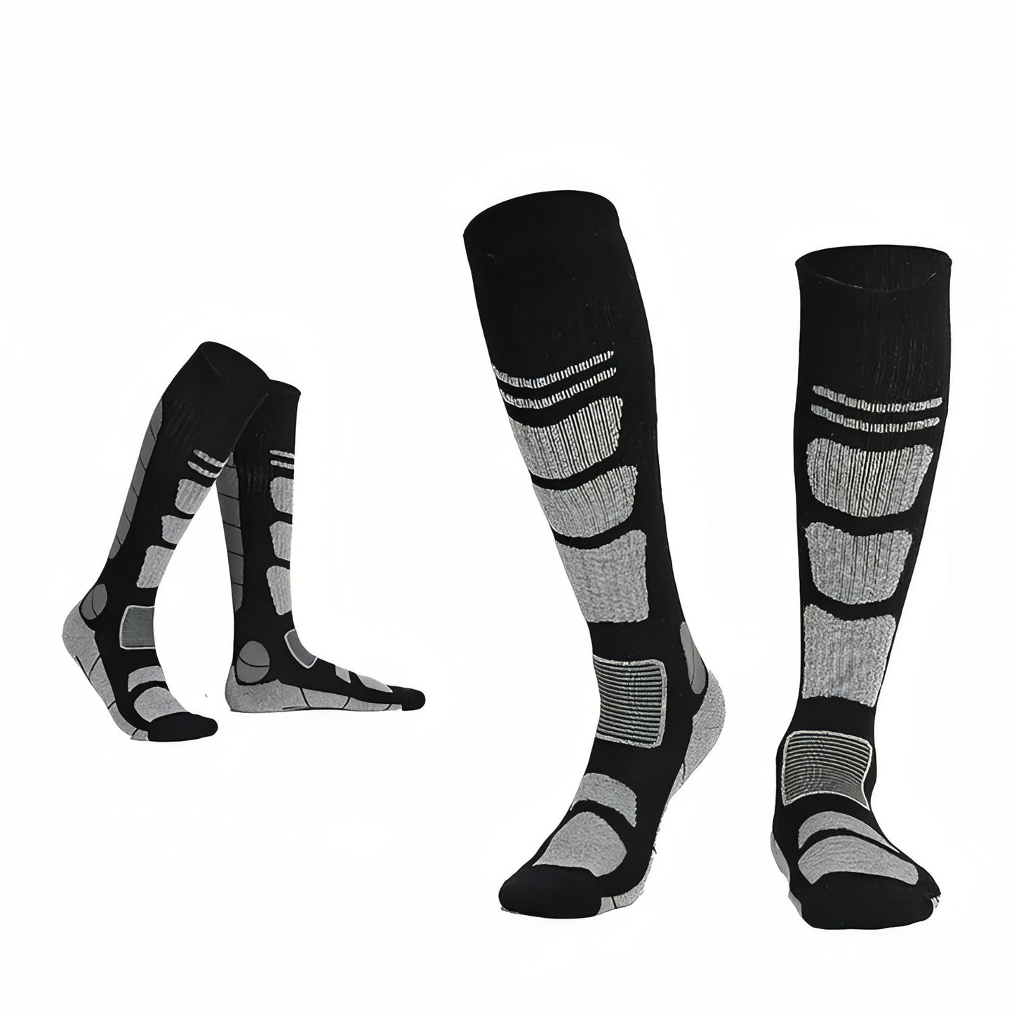 Chaussettes Randonnée Mérinos deux paires alignées - Gris et Rose - Gris et Vert Fluo - Gris Clair et Noir - Gris Foncé et Noir - Noir et Gris - Noir et Orange