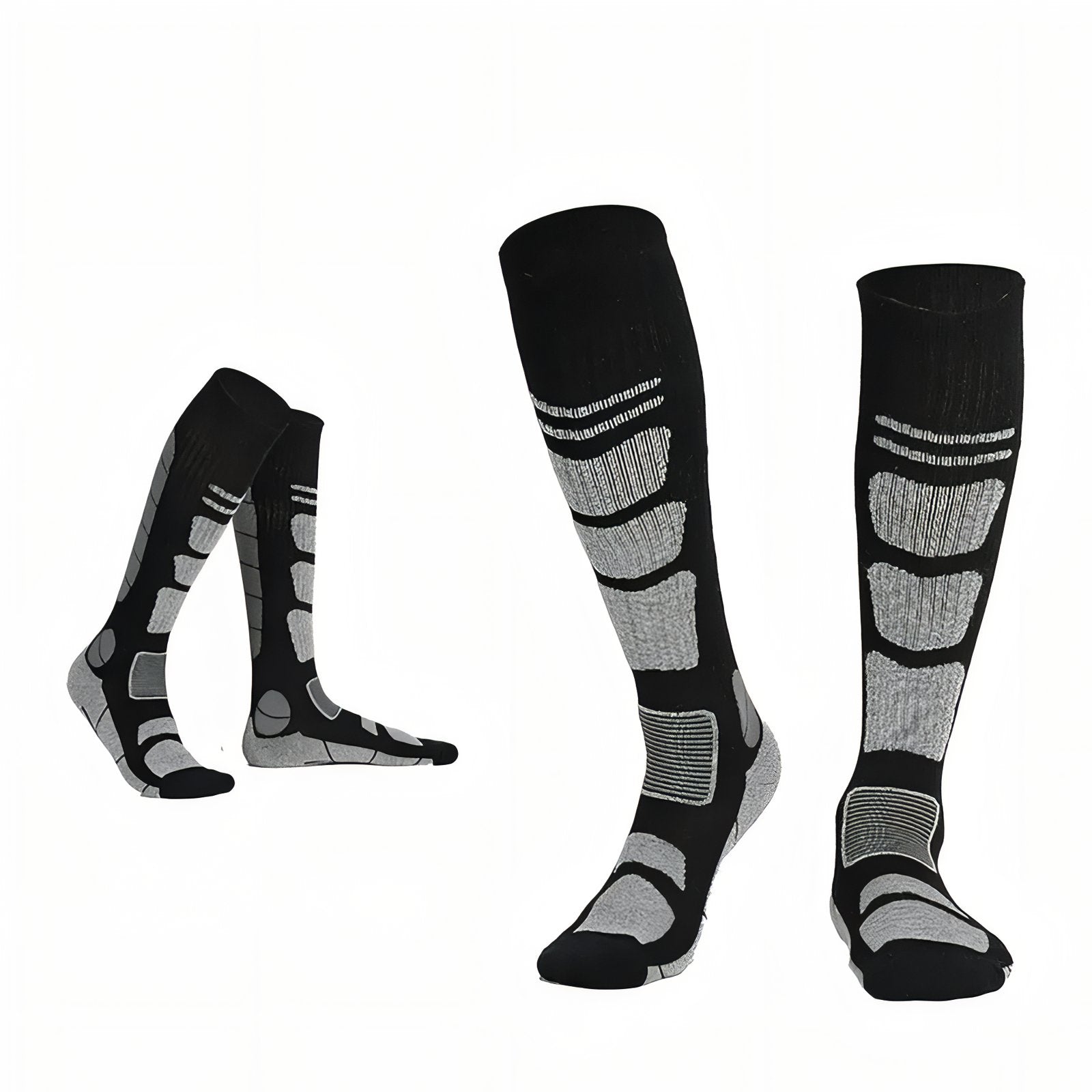 Chaussettes Randonnée Mérinos deux paires alignées - Gris et Rose - Gris et Vert Fluo - Gris Clair et Noir - Gris Foncé et Noir - Noir et Gris - Noir et Orange