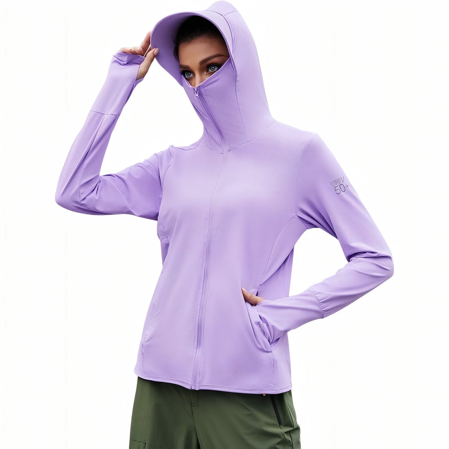 Veste Capuche Légère Randonnée Femme UPF 50+ - Violet