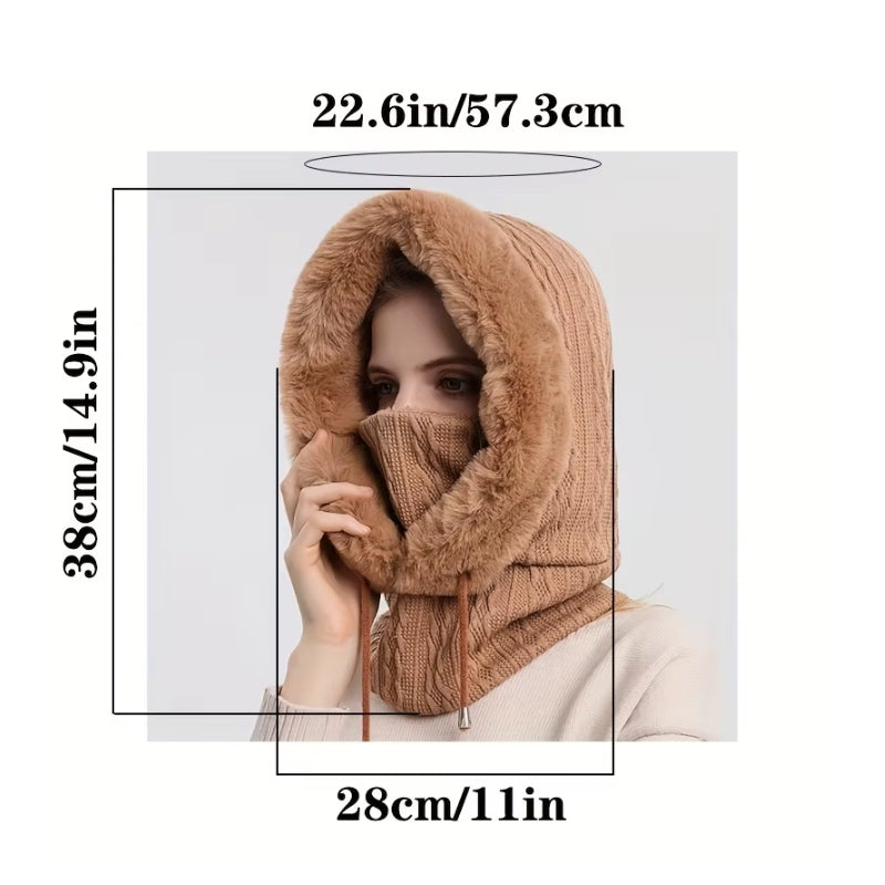 Echarpe Capuche Femme guide des dimensions - Noir - Rose Bonbon - Jaune Moutarde - Rose Poudré - Beige - Gris Foncé - Bleu Poudré - Marron