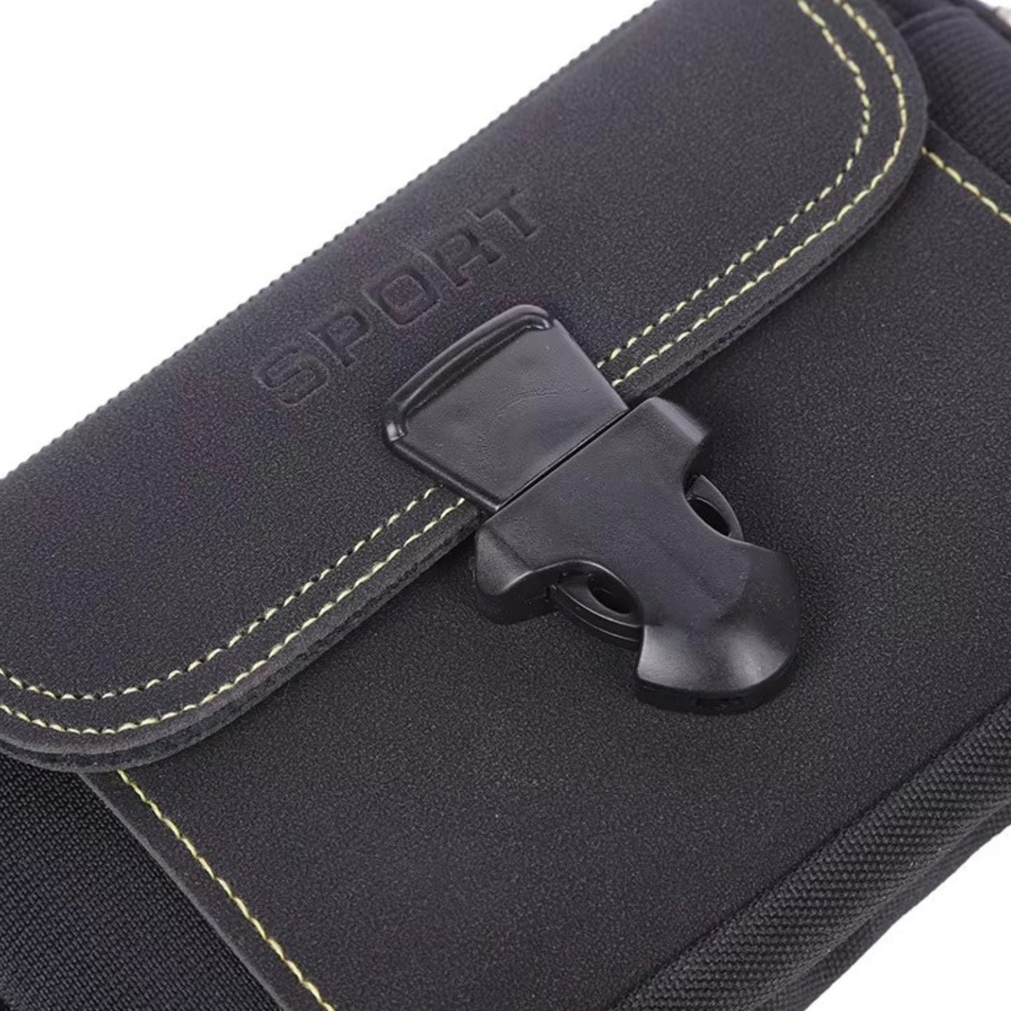 Sacoche Ceinture Randonnée gros plan fermeture zippée - Marron Camel - Noir - Vert Olive