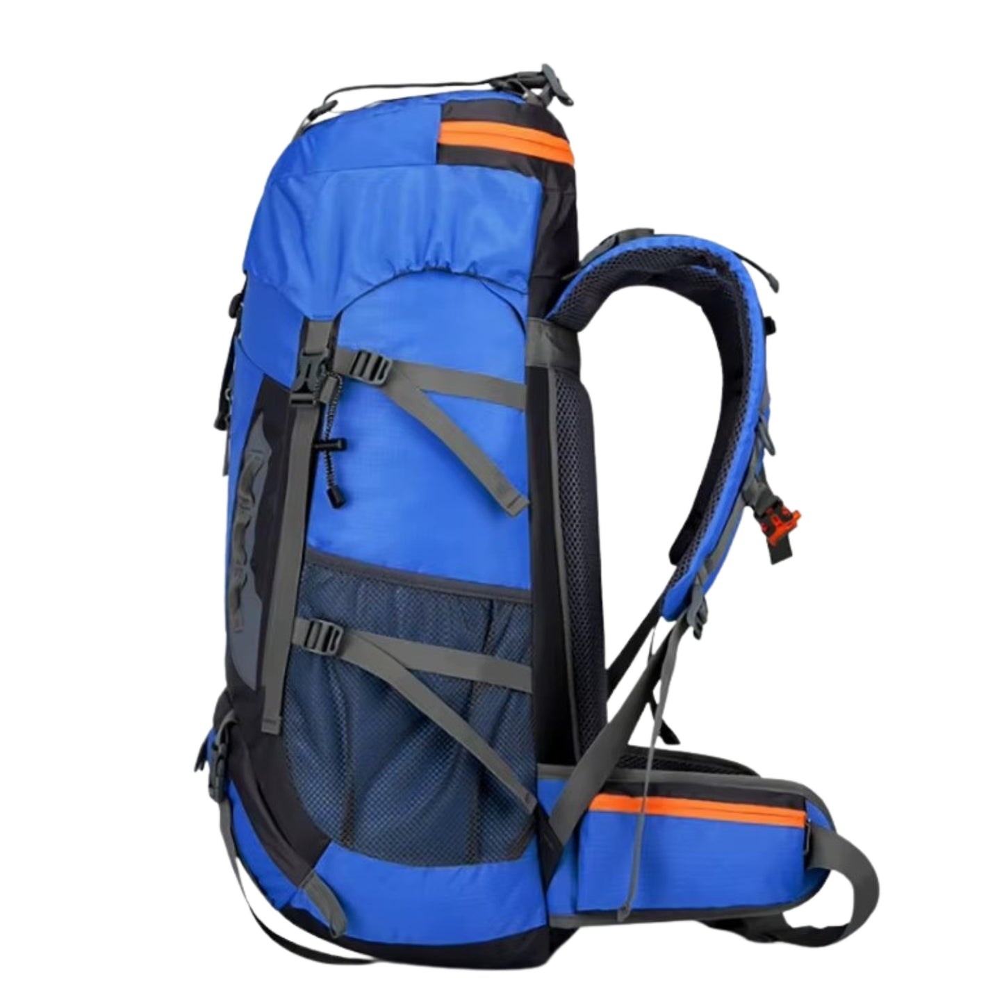 Sac à Dos Randonnée Homme 70L vue latérale - Bleu
