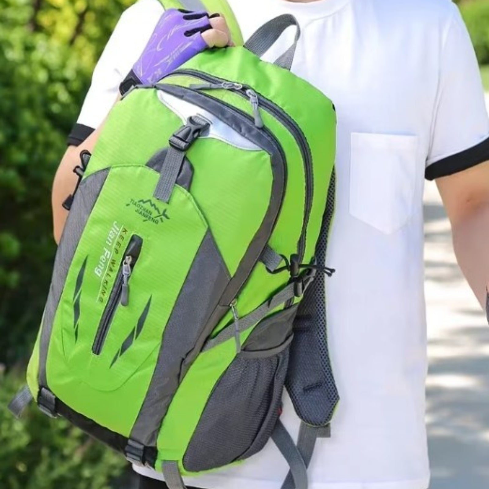 Sac Pratique Pour Randonnée 35L portée à l'épaule - Rouge - Vert Fluo - Orange - Noir