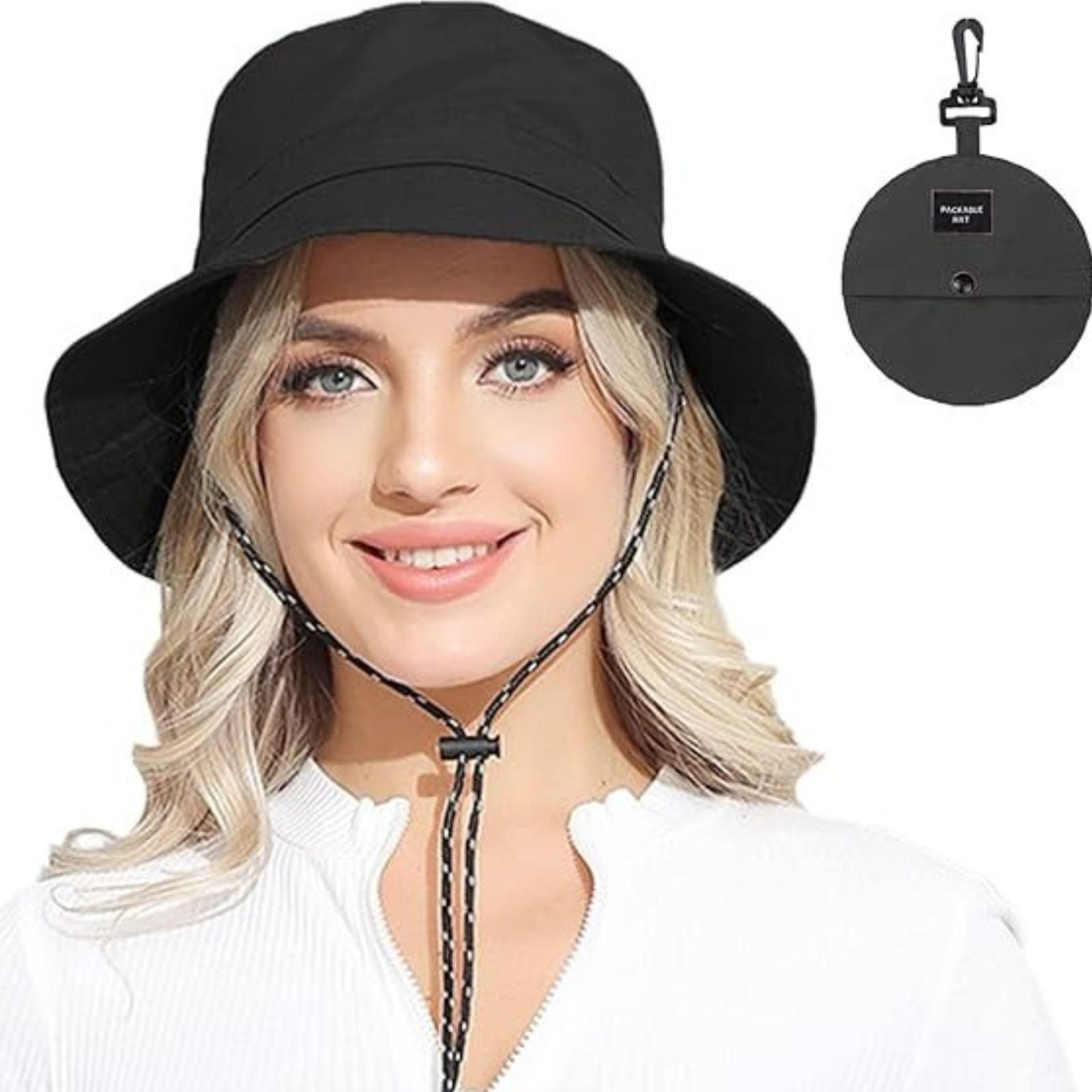 Chapeau Femme Été Randonnée portée par une femme - Beige - Vert Olive - Rose - Noir - Gris Foncé - Bleu Marine - Terracotta