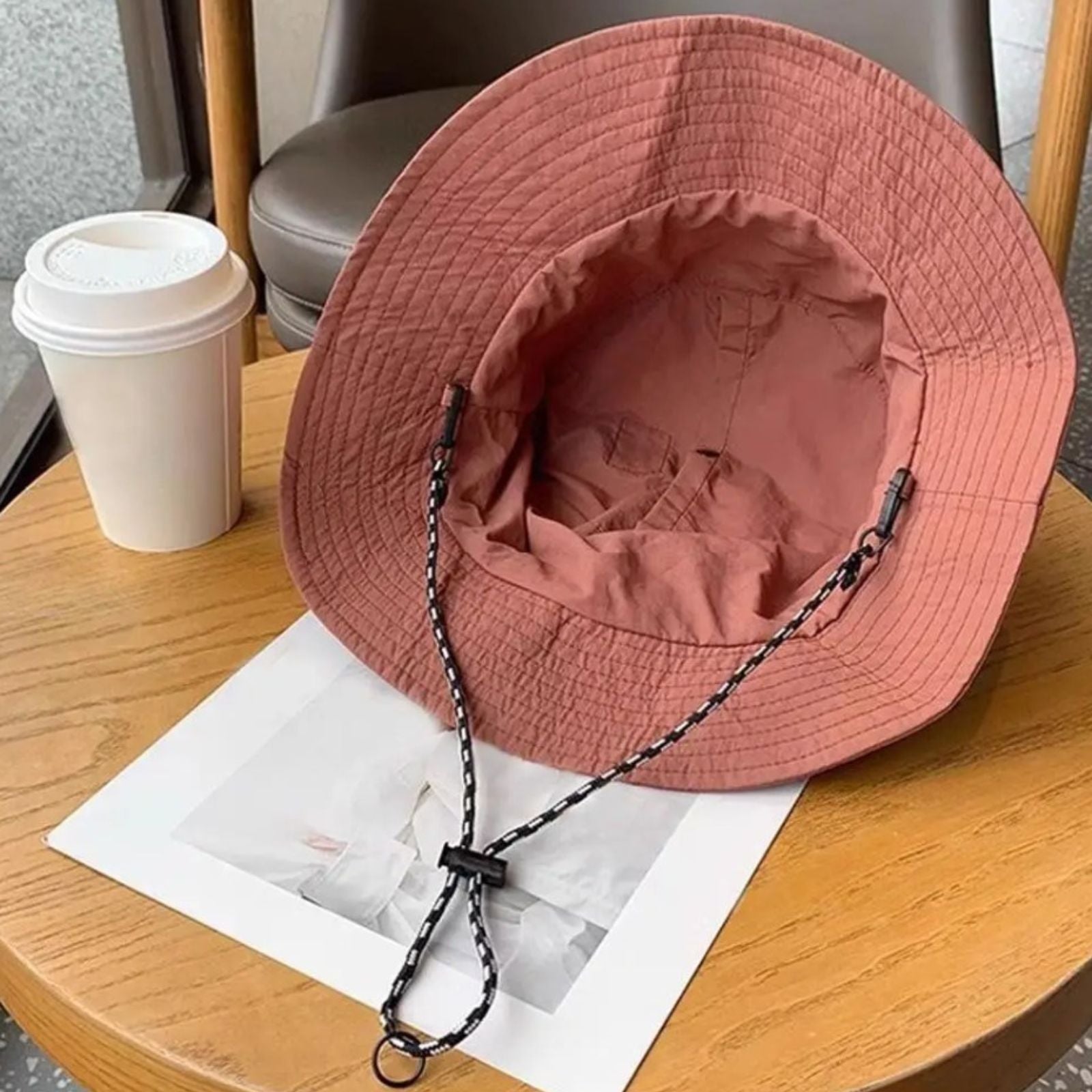 Chapeau Femme Été Randonnée gros plan intérieur chapeau - Beige - Vert Olive - Rose - Noir - Gris Foncé - Bleu Marine - Terracotta