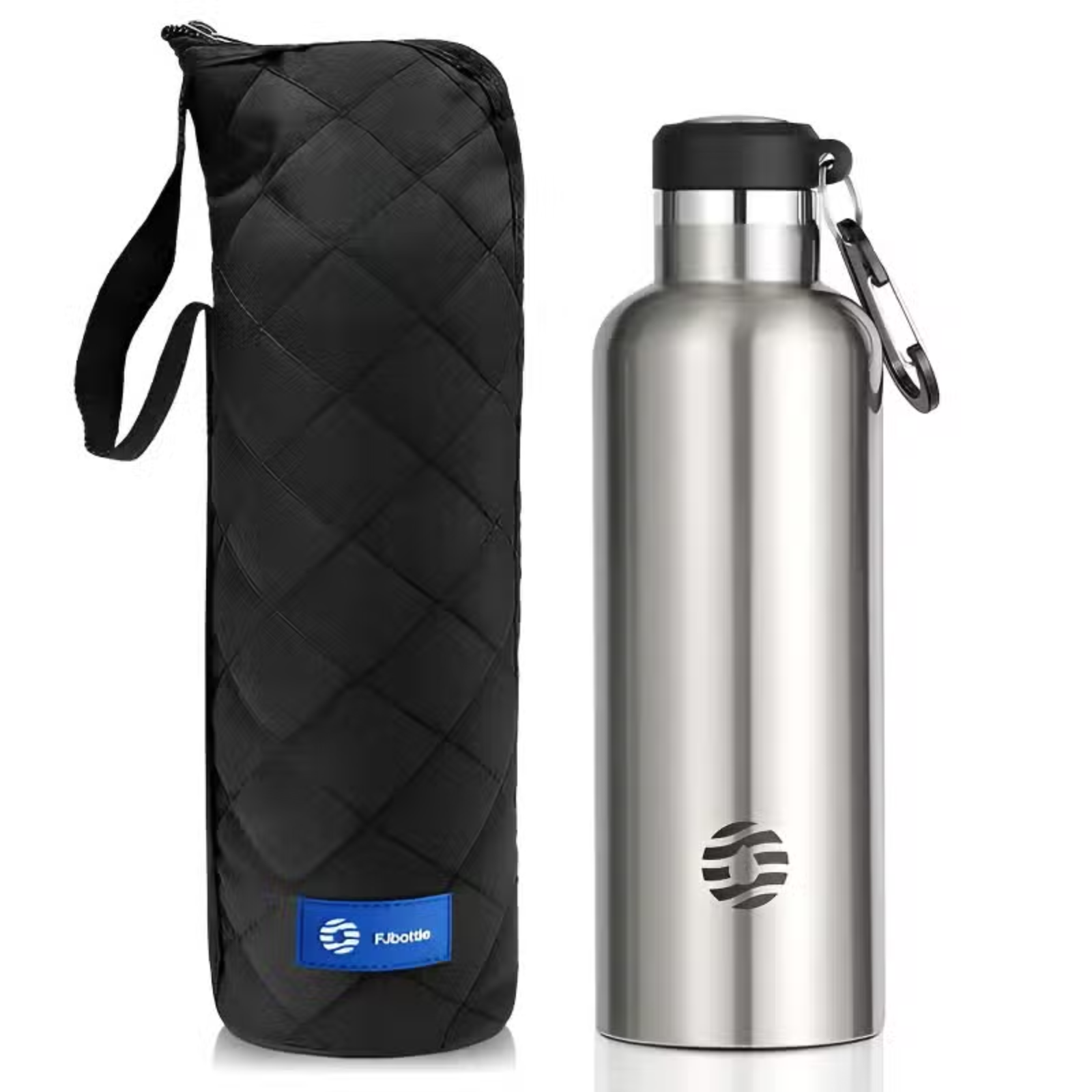 Gourde Inox Mousqueton - Gris Argenté - 750 ml