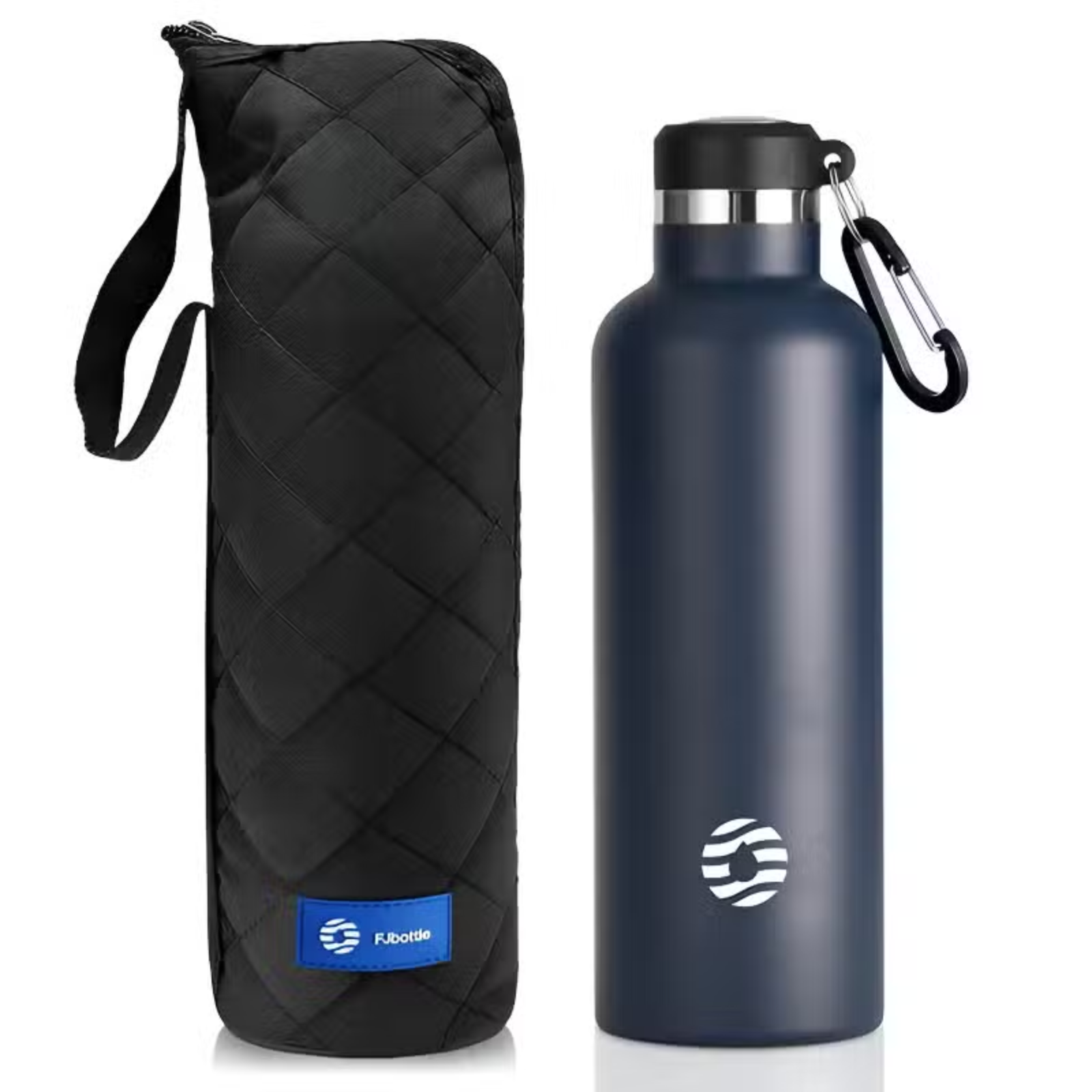 Gourde Inox Mousqueton - Bleu Marine - 750 ml