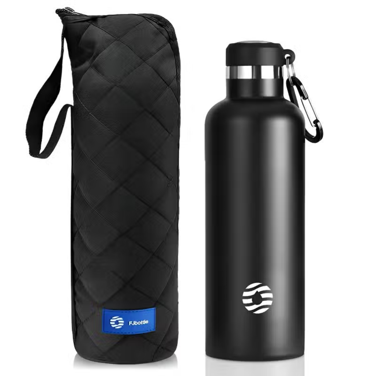 Gourde Inox Mousqueton - Noir - 750 ml