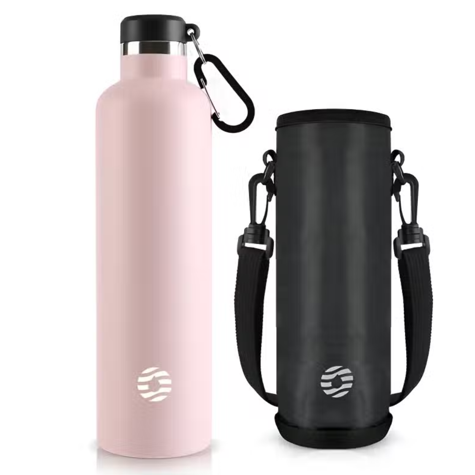 Gourde Inox Mousqueton - Rose - 1000 ml