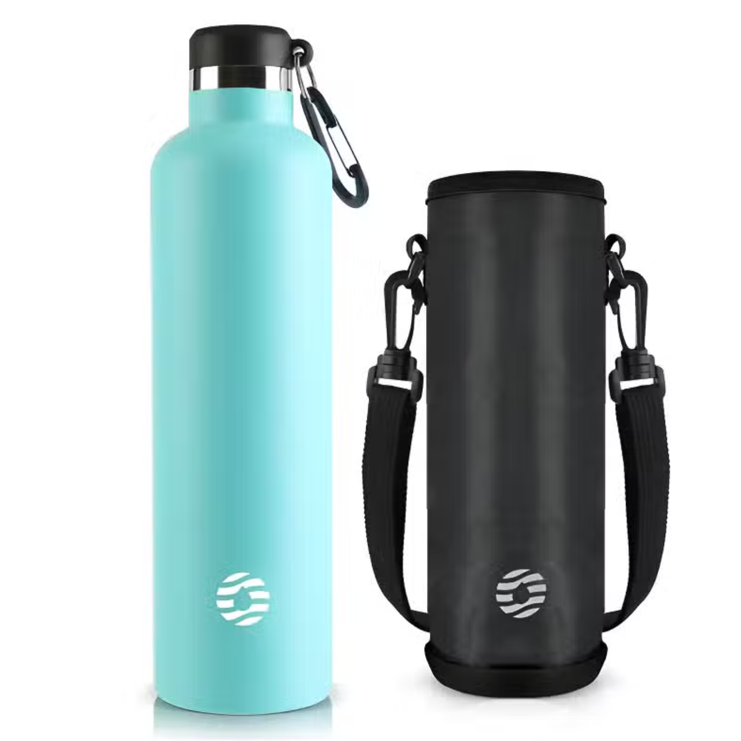 Gourde Inox Mousqueton - Turquoise - 1000 ml