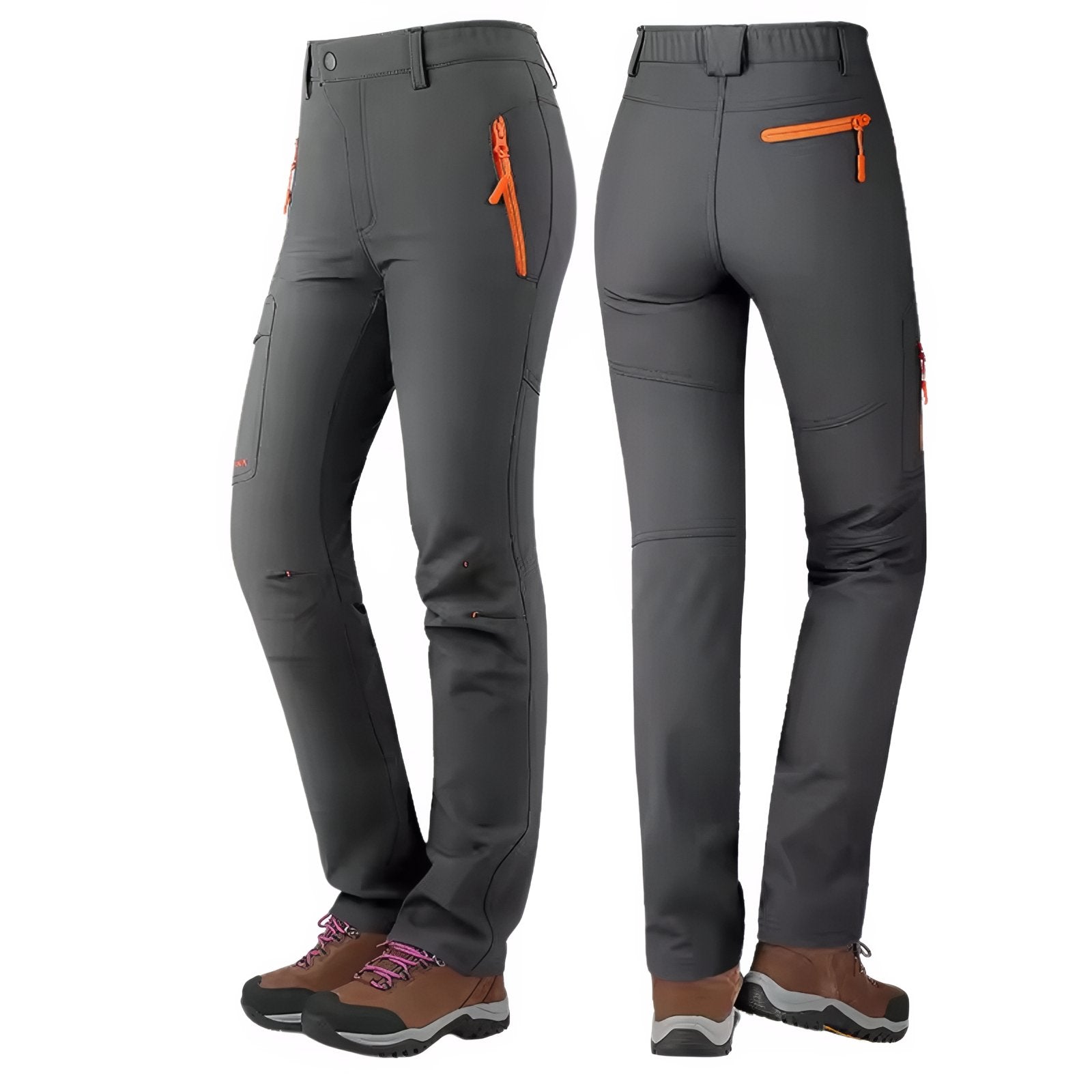 Pantalon Randonnée Doublé Polaire Femme - Gris