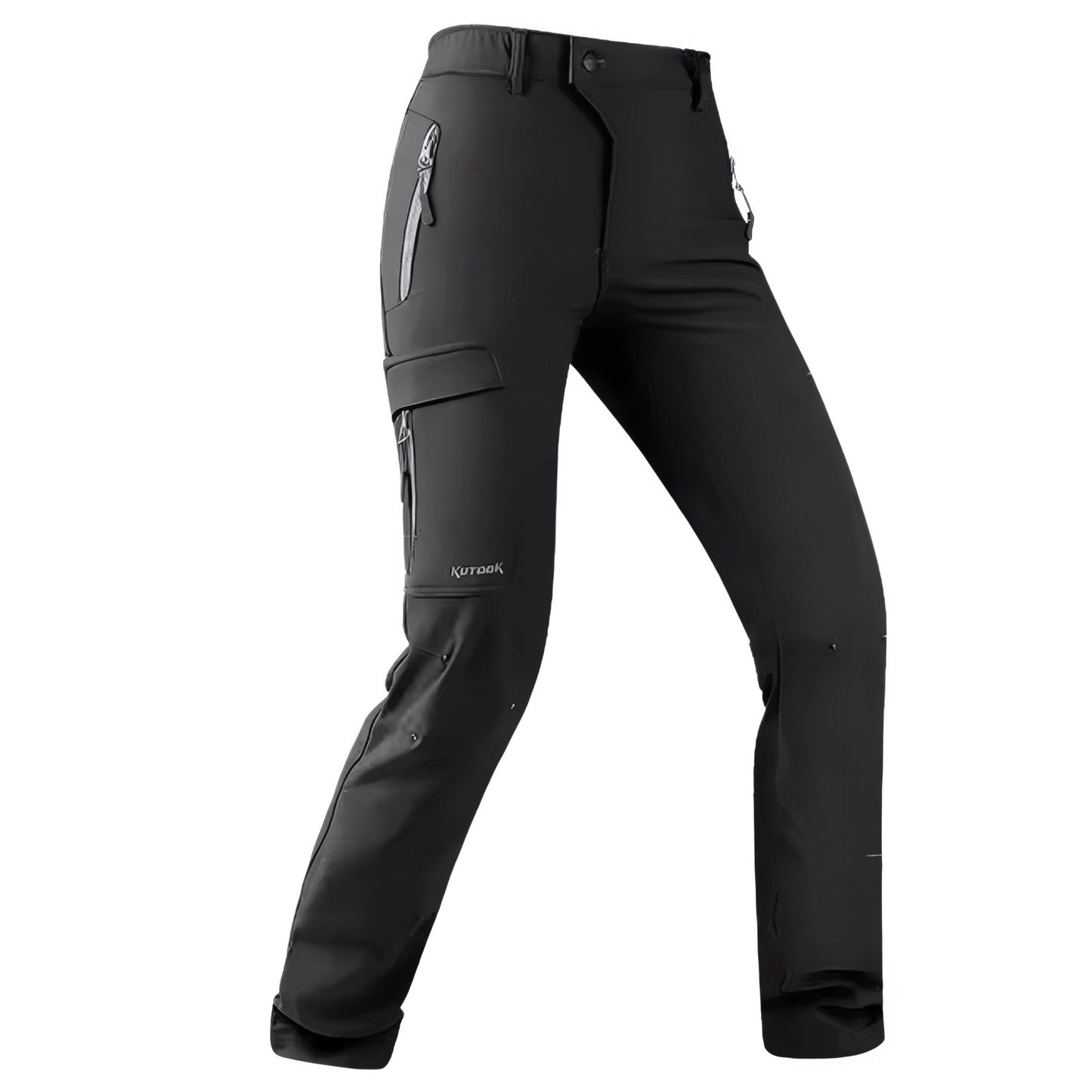 Pantalon Randonnée Doublé Polaire Femme vue latérale - Noir