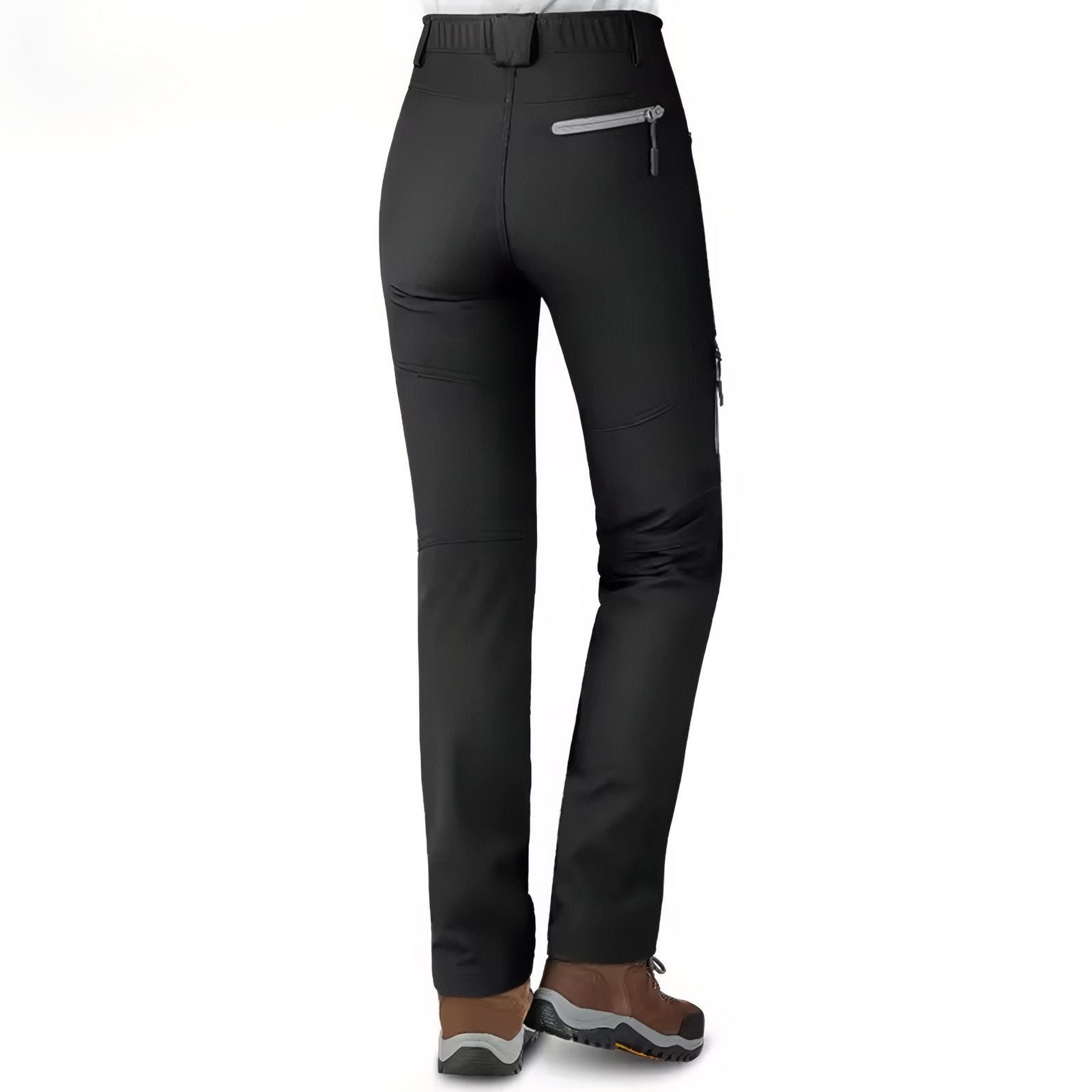 Pantalon Randonnée Doublé Polaire Femme vue arrière pantalon - Noir - Gris