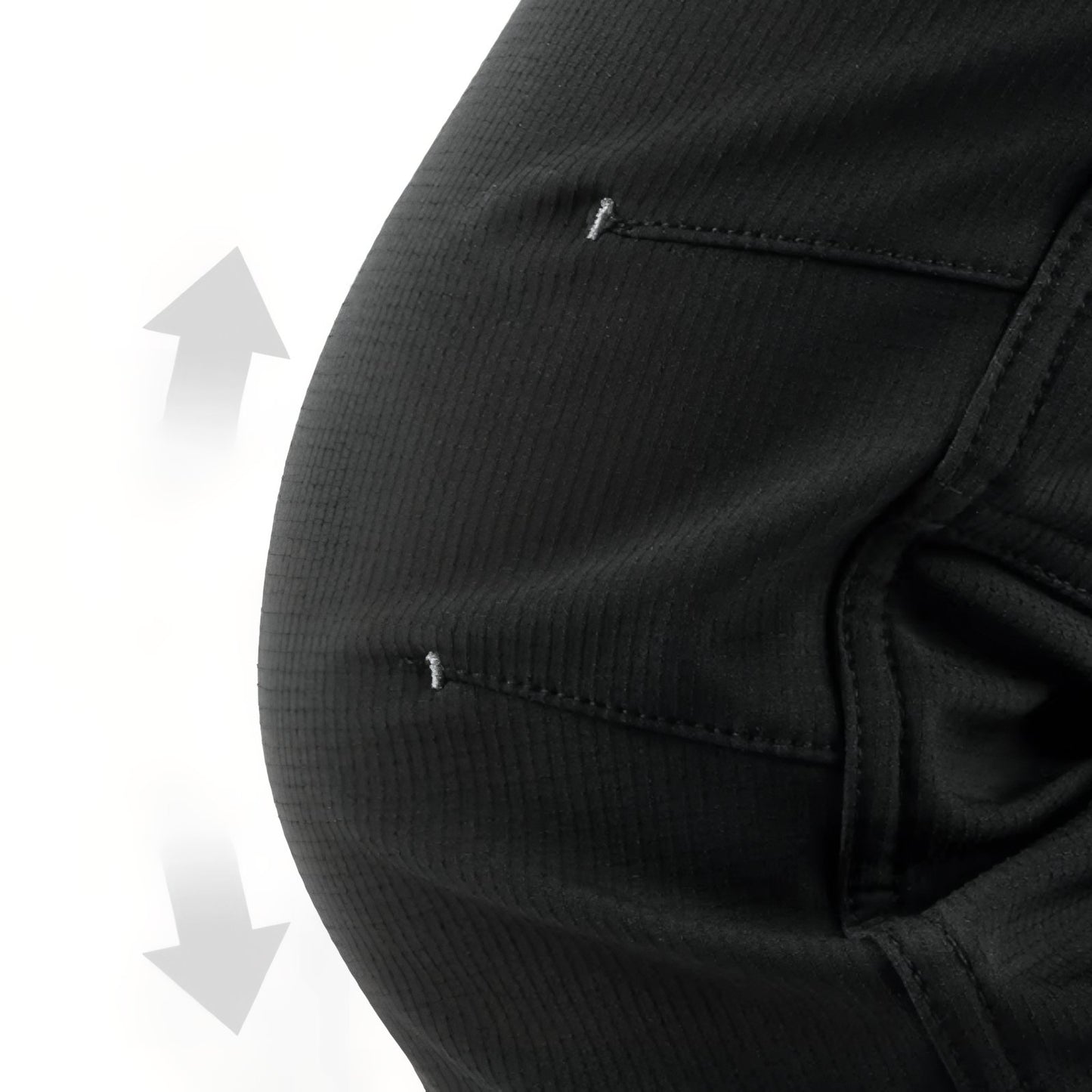 Pantalon Randonnée Doublé Polaire Femme gros plan couture - Noir - Gris