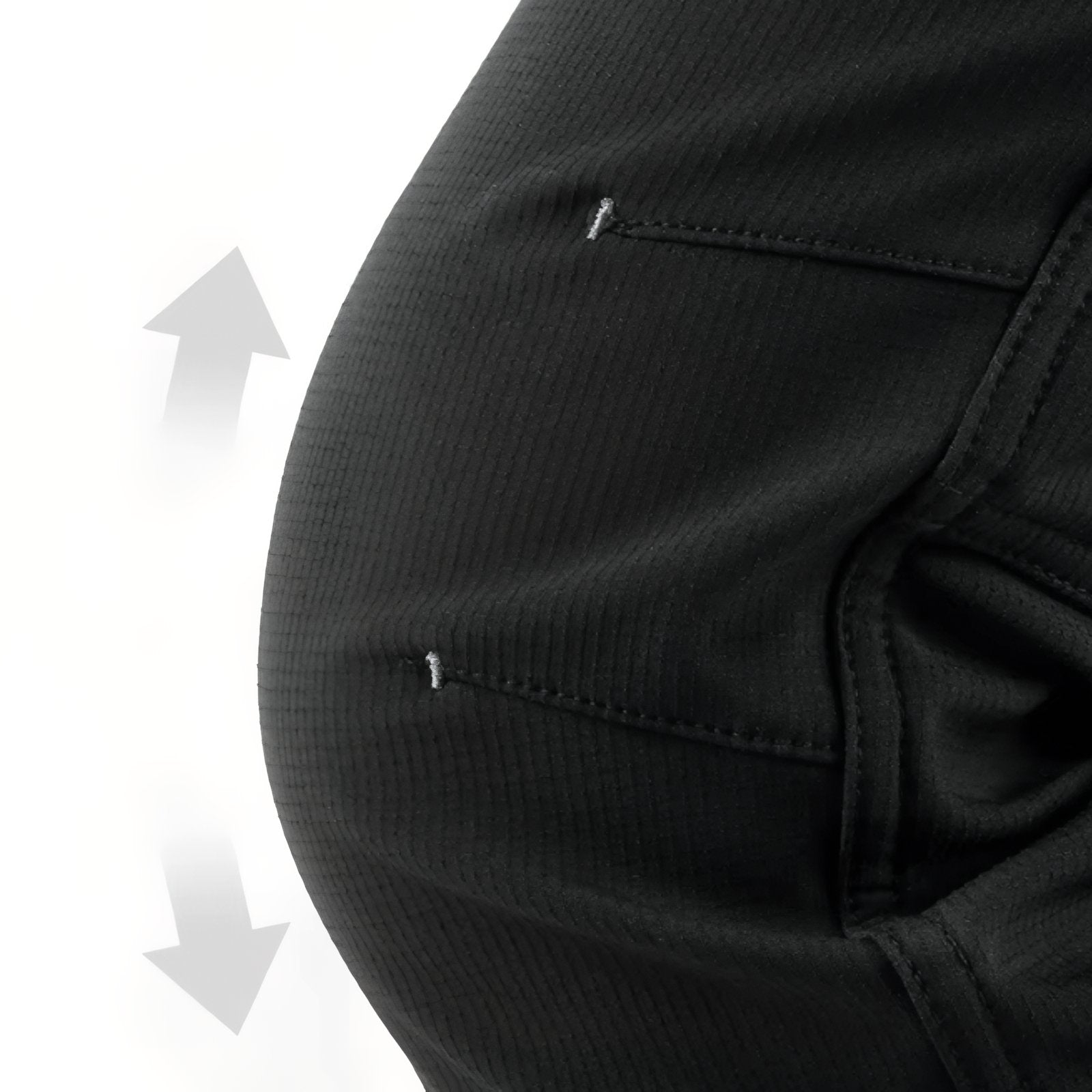 Pantalon Randonnée Doublé Polaire Femme gros plan couture - Noir - Gris