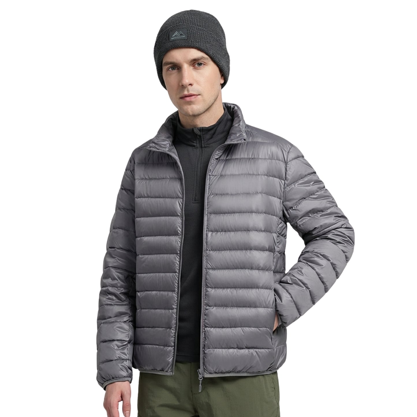 Doudoune Randonnée Compressible Homme - Gris Argenté