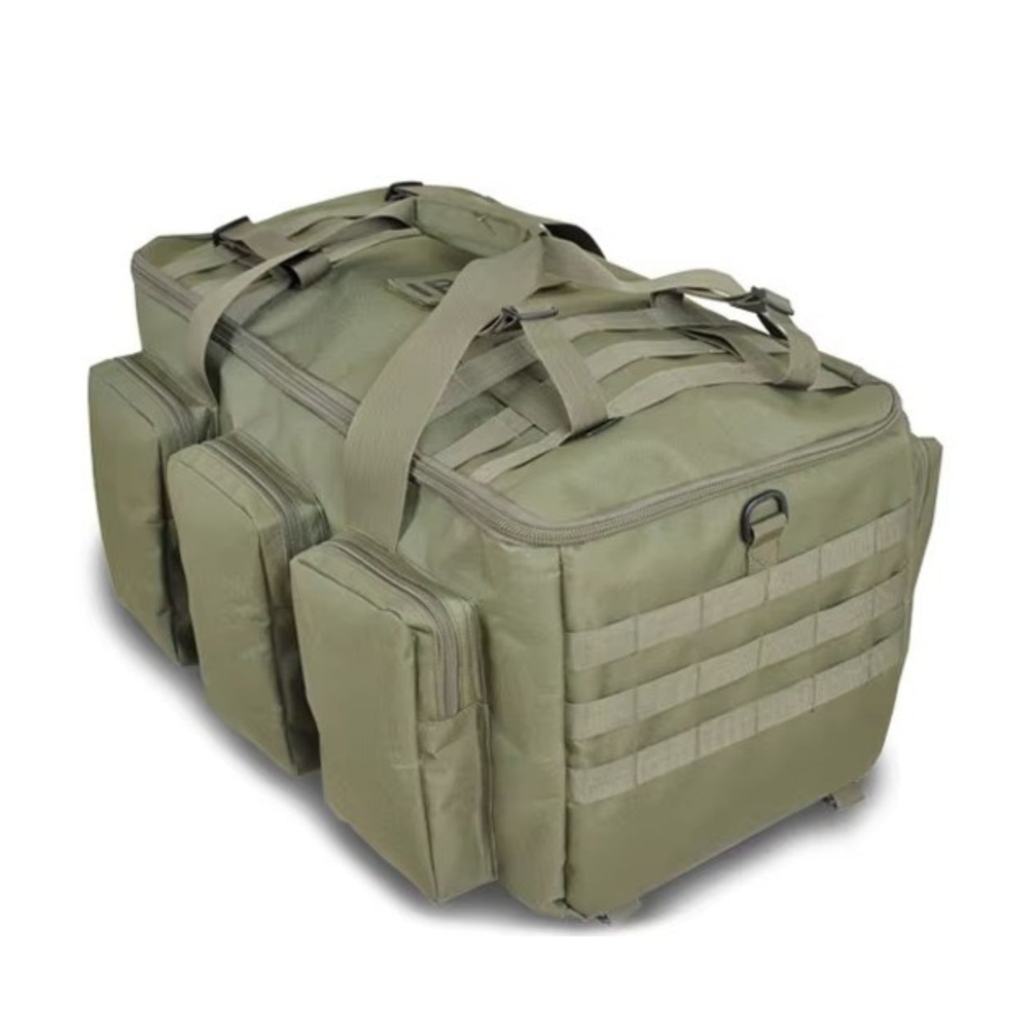 Sac De Transport Militaire 55L gros plan compartiments - Camel - Vert Olive - Noir